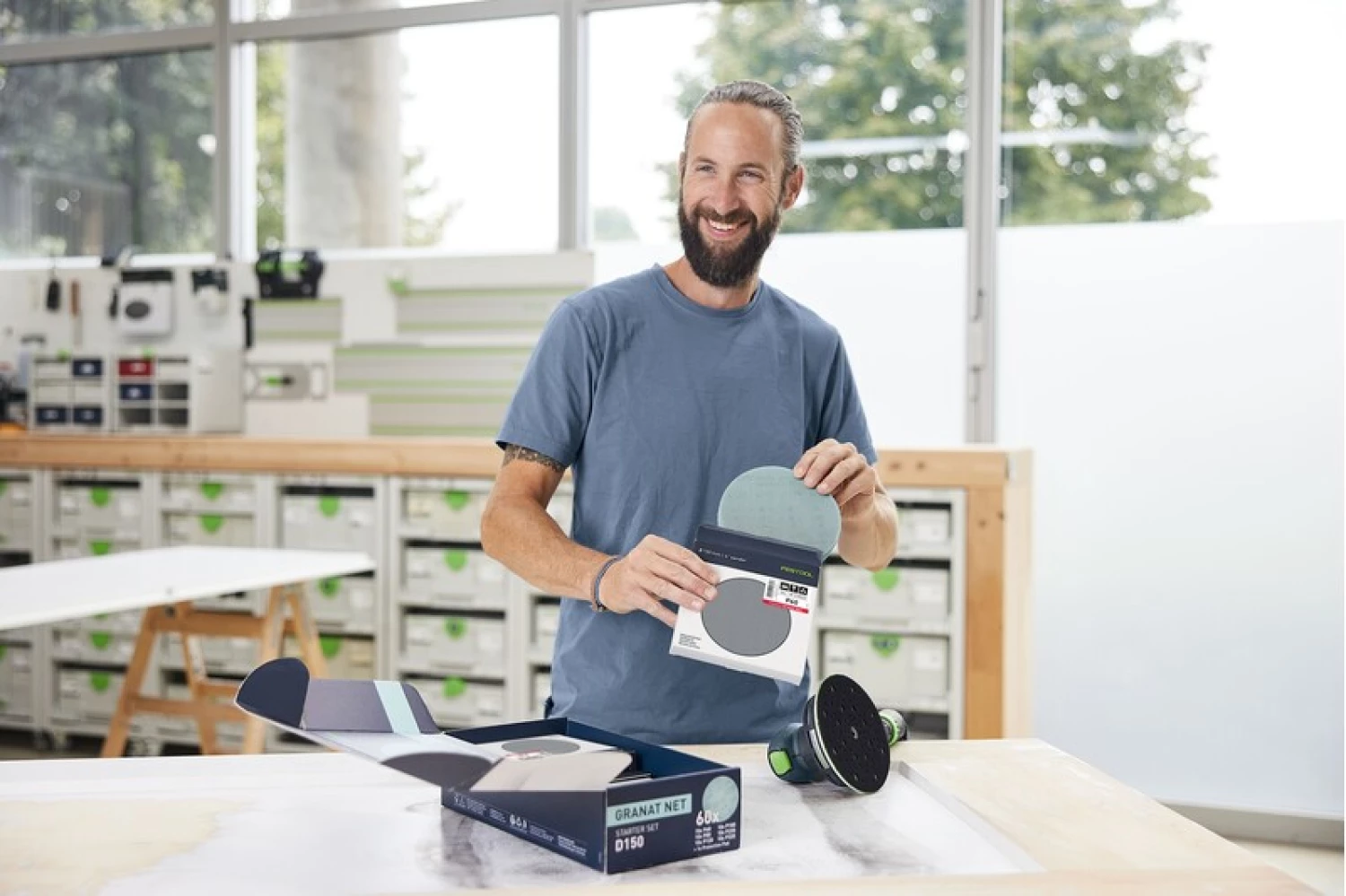 Festool 578667 61-delige Netschuurpapier set Granat - 150mm-image