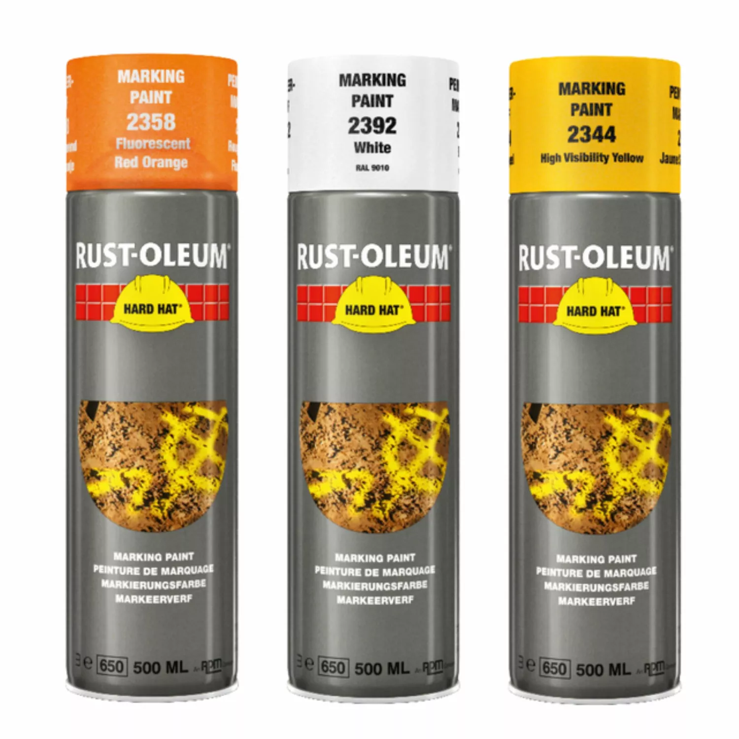 Rust-Oleum 2344 Hard Hat Markeerverf Spuitbus - geel - 0,5L-image