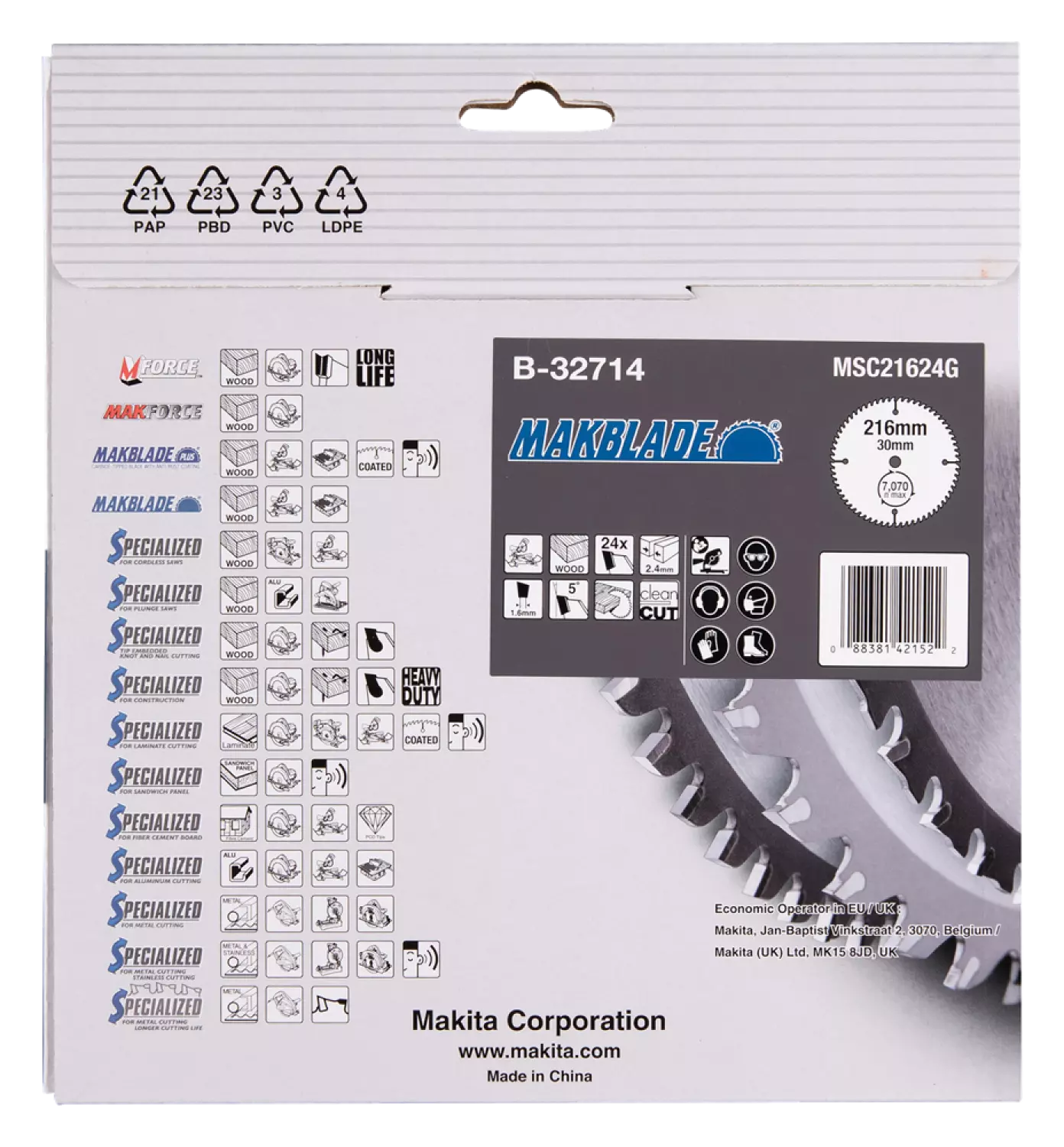 Makita B-32714 Afkortzaagblad Hout-image