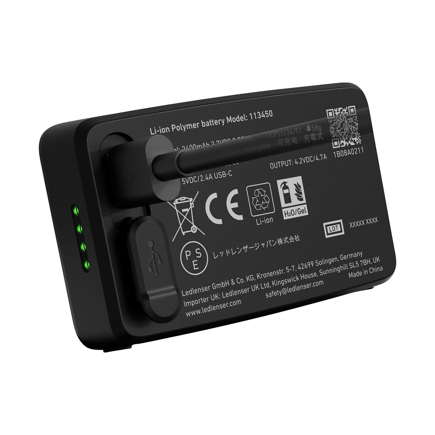 Ledlenser HF7R BLACK Hoofdlamp - oplaadbaar - 1200Lm - 210m - IP67