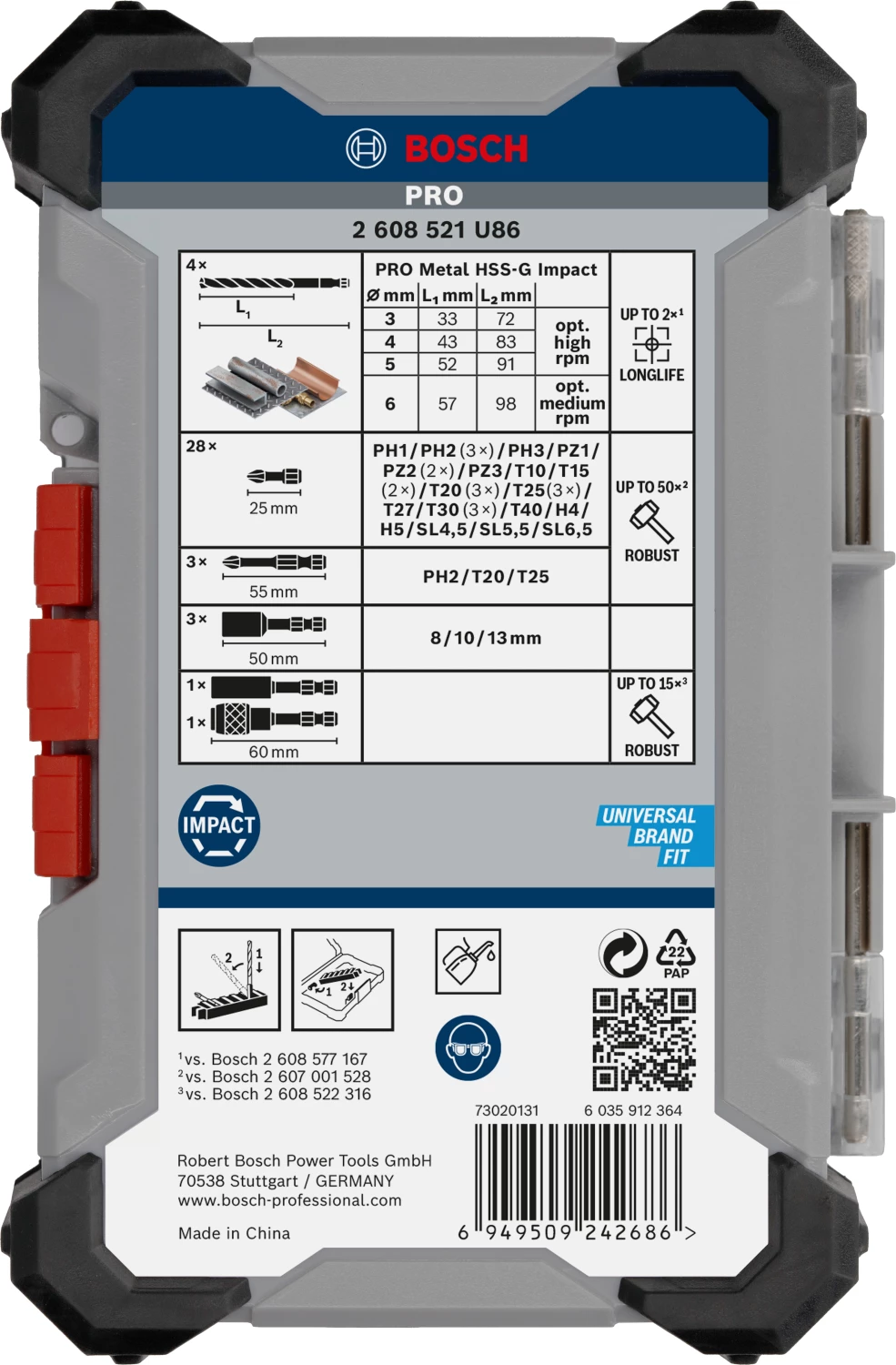 Bosch 2608521U86 40-delige PRO Impact schroefbits en Metaalboren - gemengde set-image