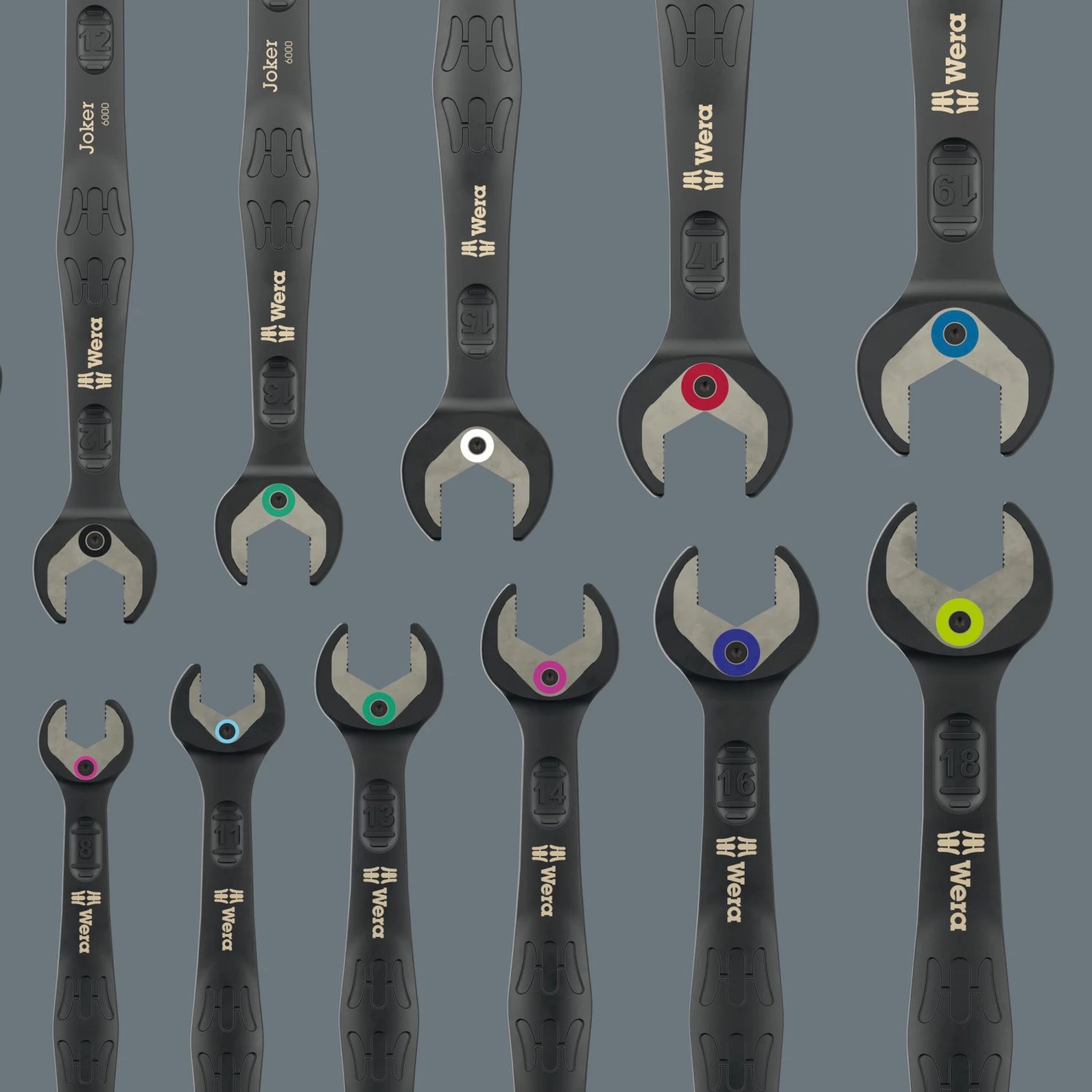 Wera 05020017001 11-delige 6000 Joker Black Edition 11 Set 1 Steek-ringratelsleutelset in etui - 8-19mm-image