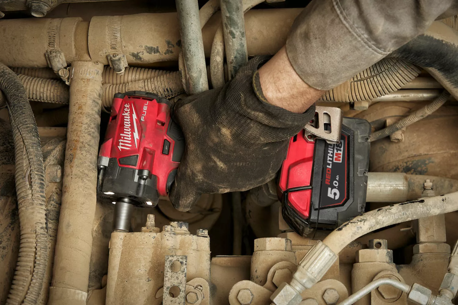 Milwaukee M18 FIW2F12-502X 18V Li-ion Accu slagmoersleutel set (2x 5.0Ah accu) in HD Box - 339Nm - 1/2''-image