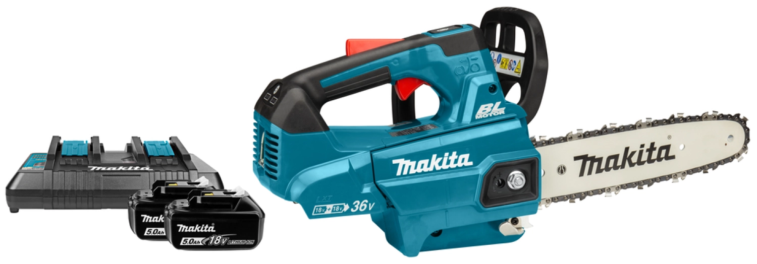 Makita DUC256PT2 2X18V Li-Ion accu kettingzaag set (2x 5,0Ah) - 25cm - koolborstelloos-image