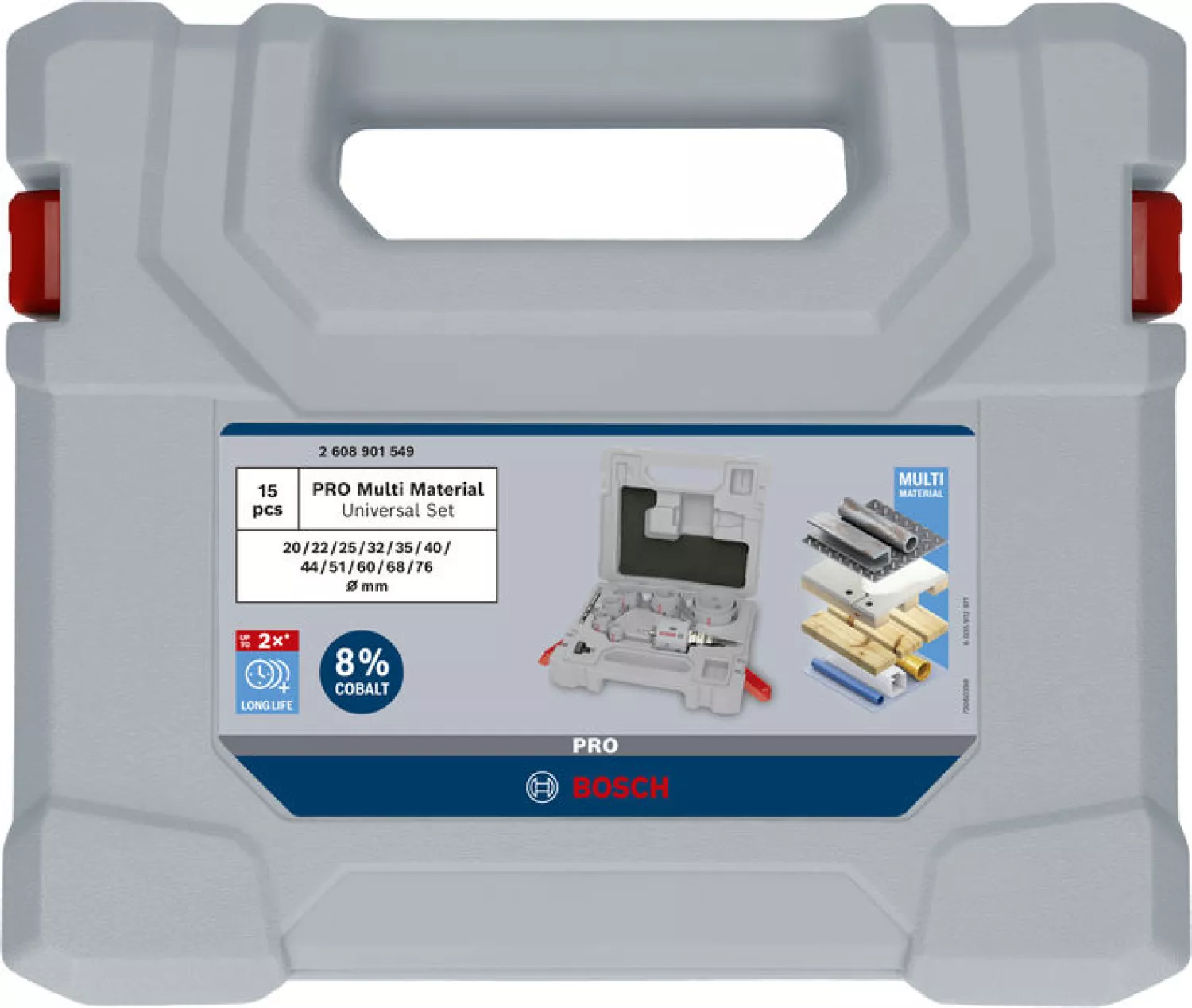 Bosch 2608901549 PRO 15-delige Multi Material Q-Lock adapterset voor gatzagen-image