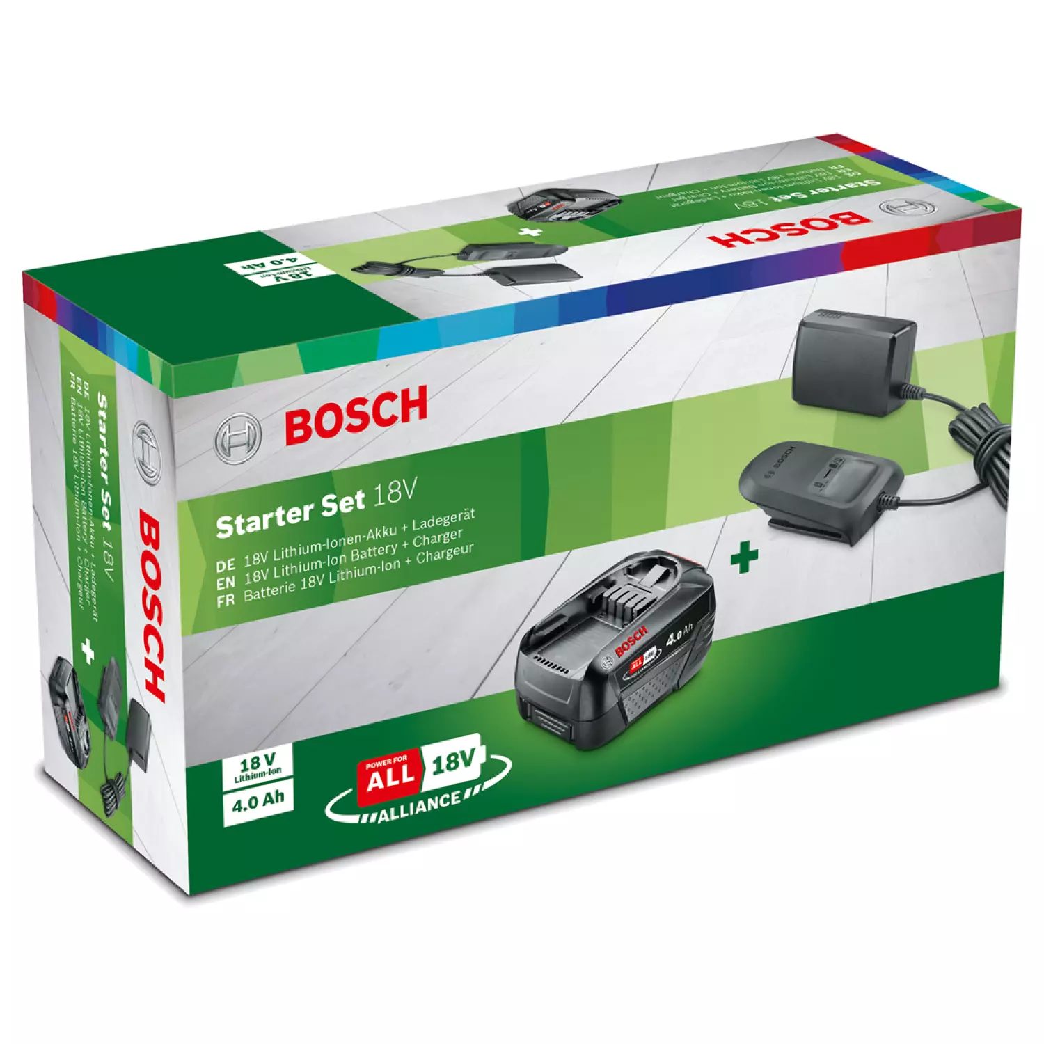 Bosch 18V Li -ion Battery Starter Set (1x4.0AH) + Charger - 1600A024Z5-image
