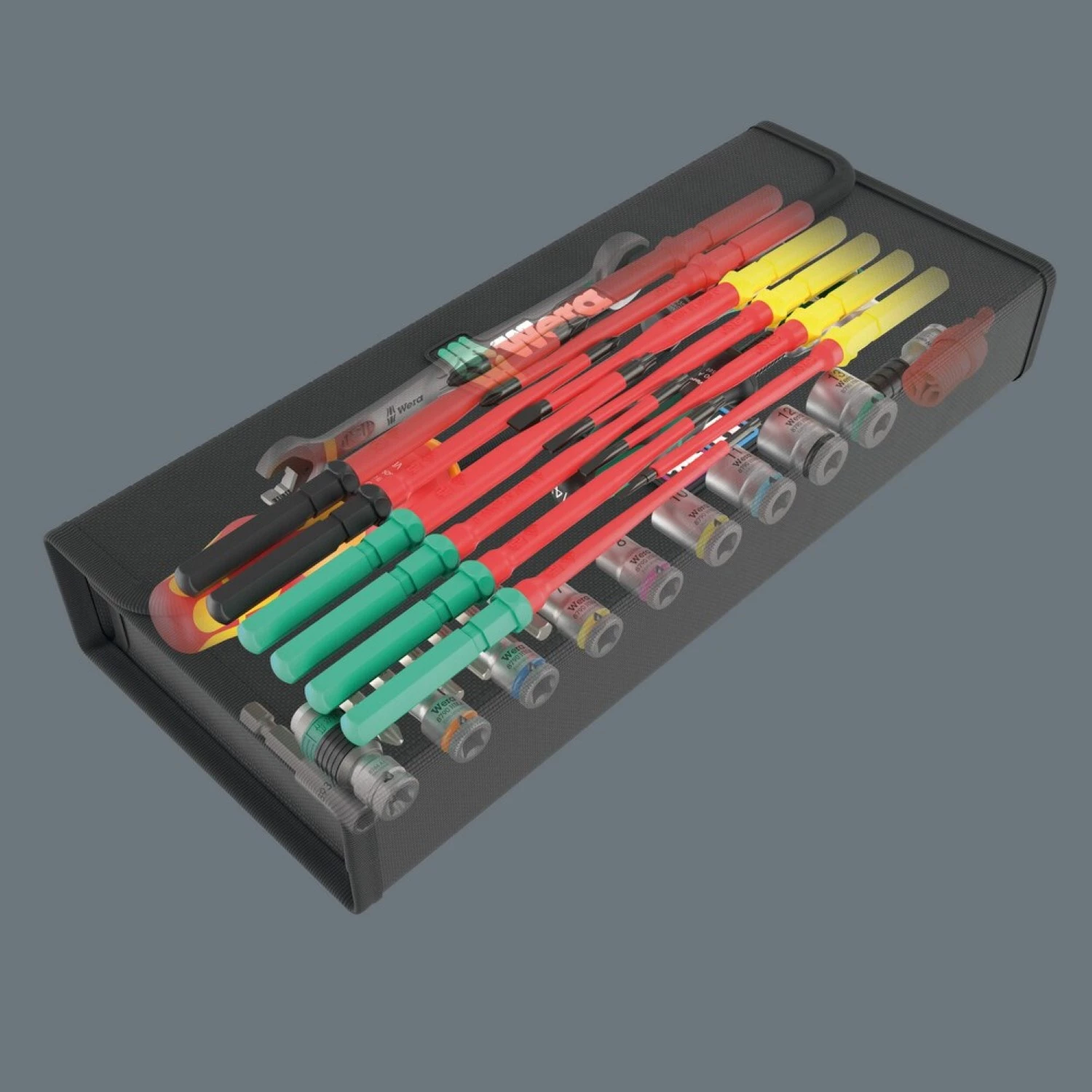 Wera 05135926001 Jeu d'outils de service Kraftform Kompakt W1 de 35 pièces dans une pochette-image