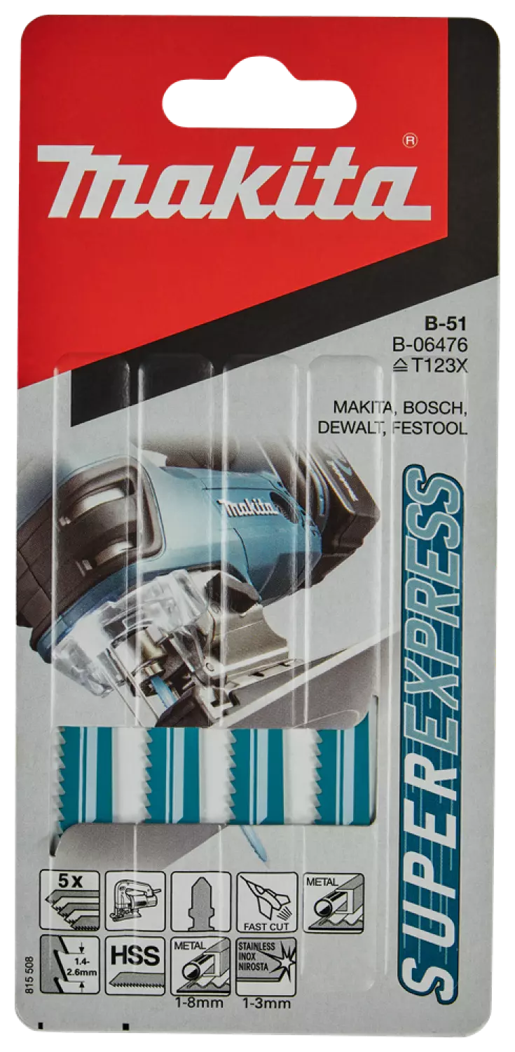 Makita B-06476 HSS Lame pour scie sauteuse B51 - 73 mm (5 pcs)-image