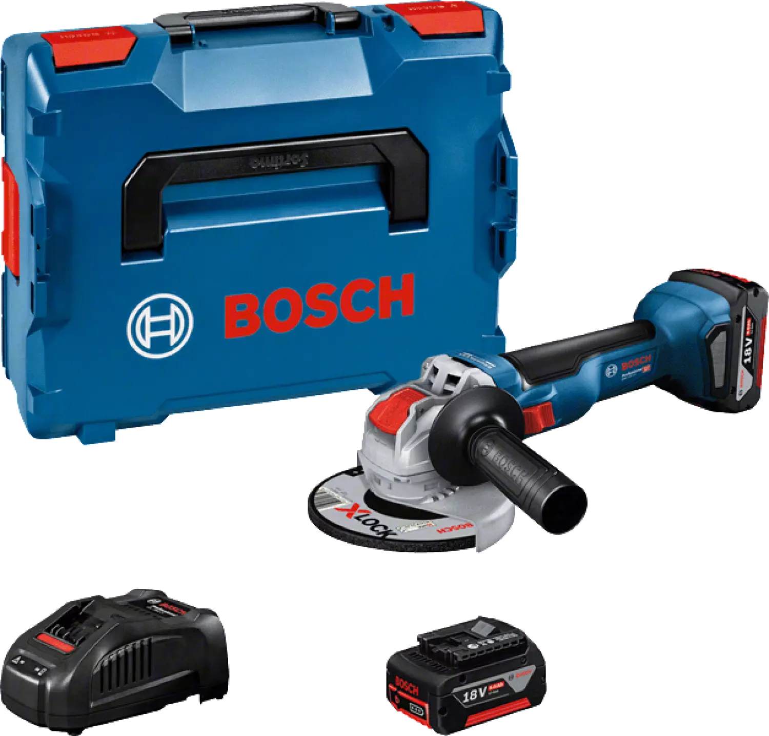 Bosch GWX 18V-10 18V Li-ion Accu haakse slijper set (2x 5.0 Ah) in L-Boxx - 125 mm - koolborstelloos-image