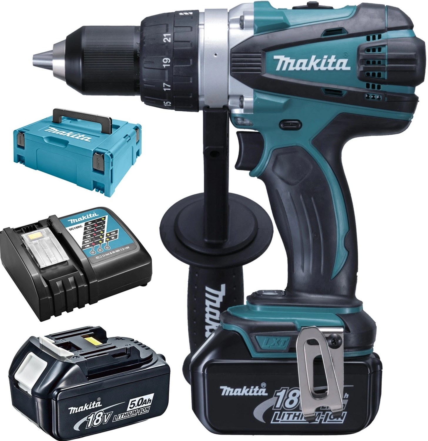 Makita DDF458RTJ 18V Li-Ion accu boor-/schroefmachine set (2x 5.0Ah accu) in Mbox-image