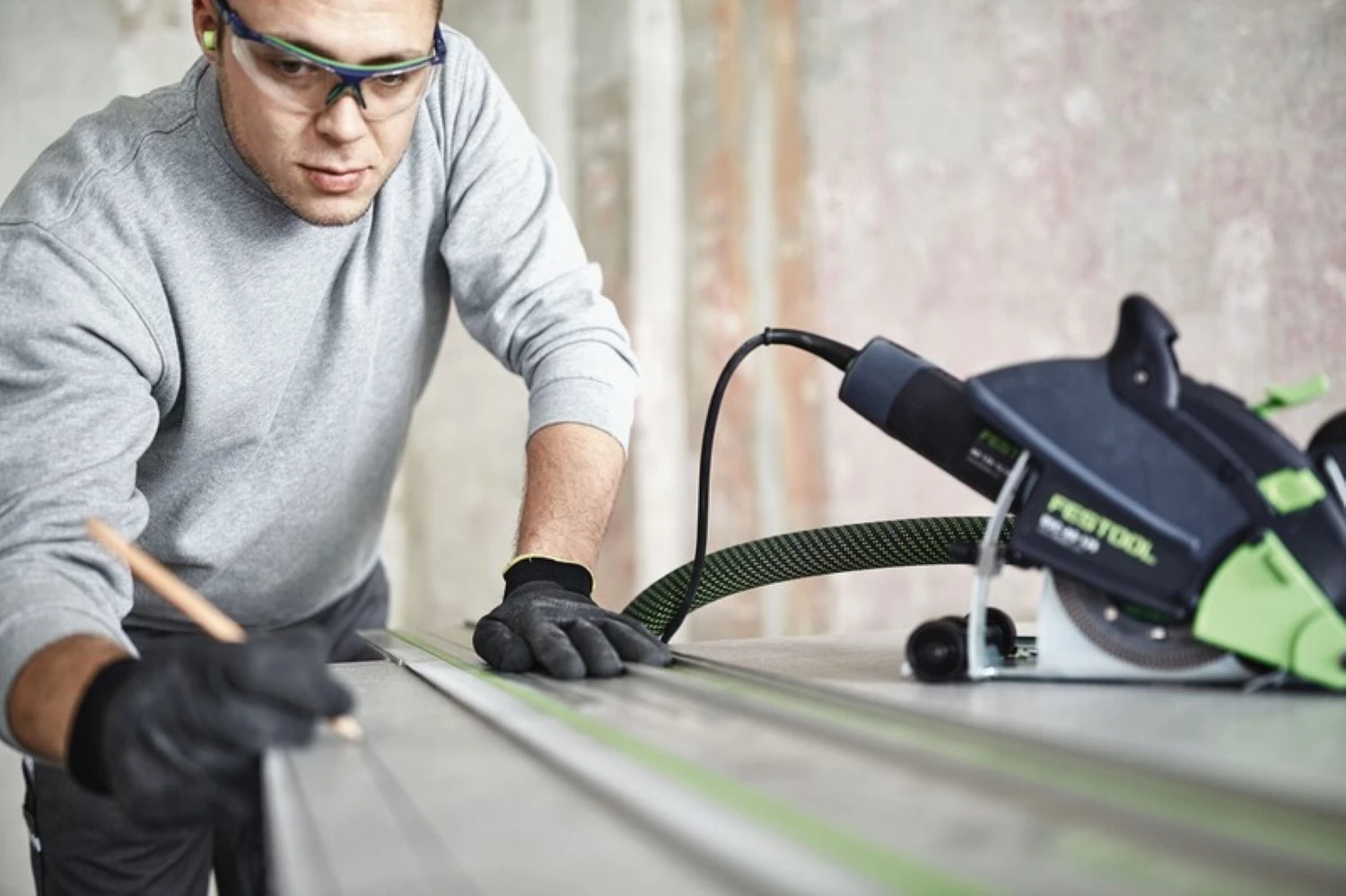 Festool DSC-AG 125-Plus-FS Railslijper in systainer met geleiderail-image