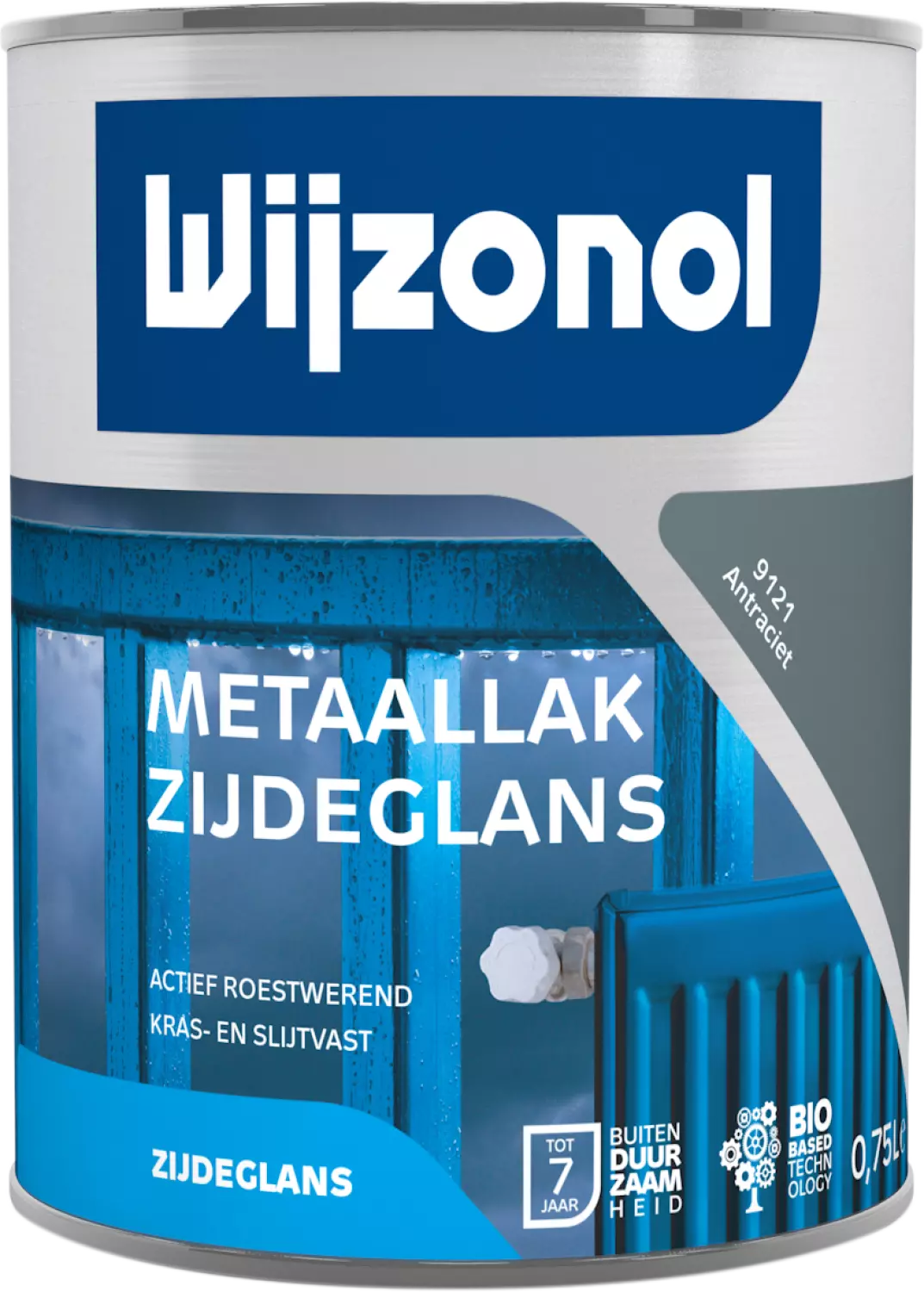 Wijzonol Metaallak Zijdeglans - 9121 Antraciet - 0,75L