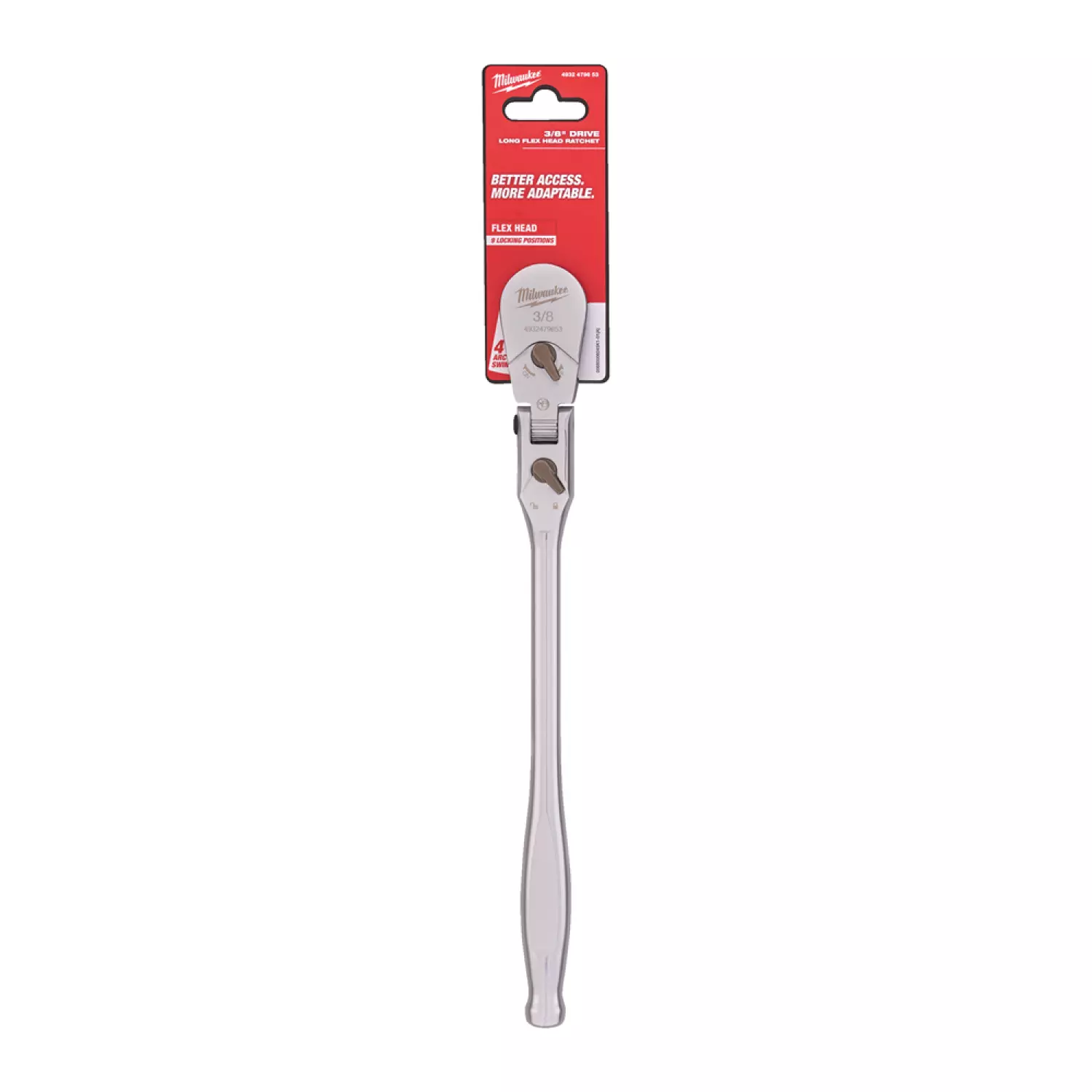 Milwaukee 4932479653 Clé à cliquet réversible 3/8" - tête flexible - 304 mm-image