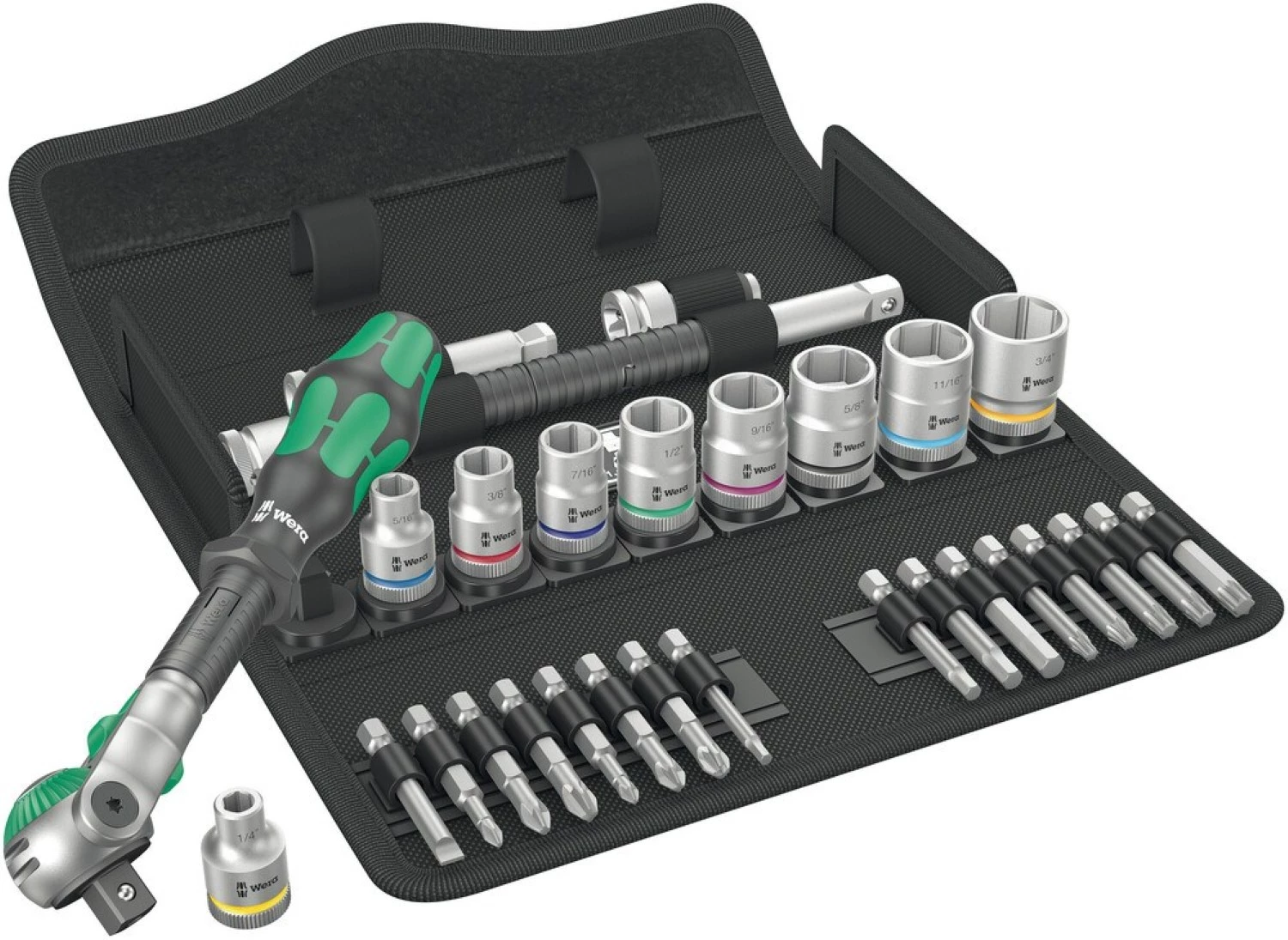 Wera 05004049001 29 pièces 8100 SB 9 Zyklop Speed Ratel- et douilles dans un étui - 3/8"-image
