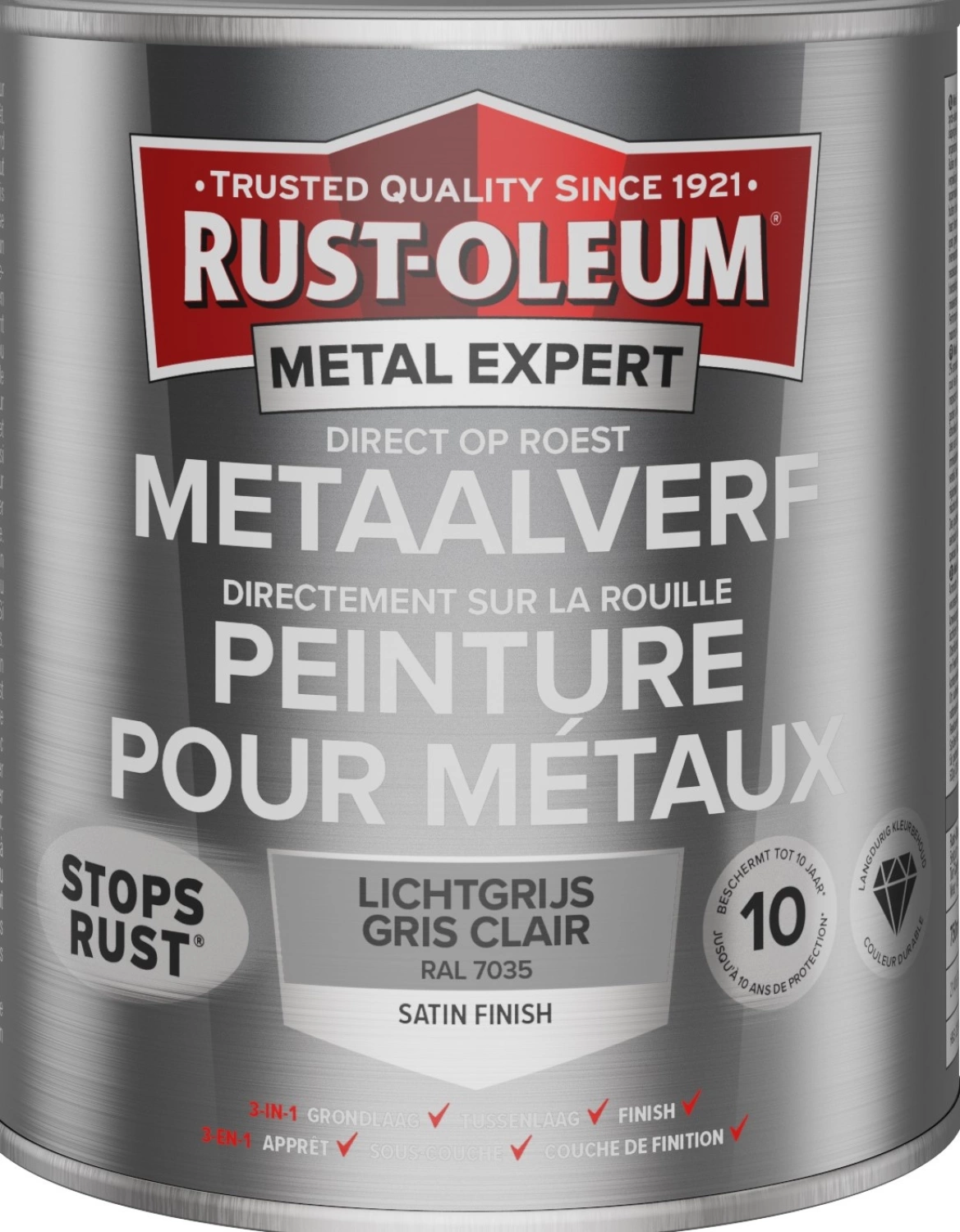 Rust-Oleum MetalExpert Zijdeglans - RAL 7035 lichtgrijs - 400ml-image