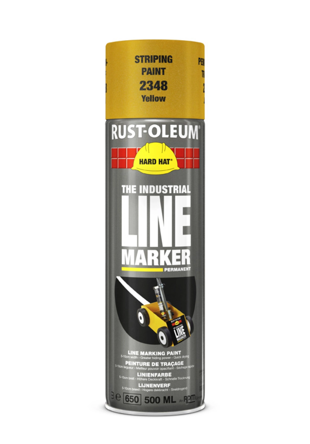 Rust-Oleum Hard Hat Lijnenverf Spuitbus - wit - 0,5L-image