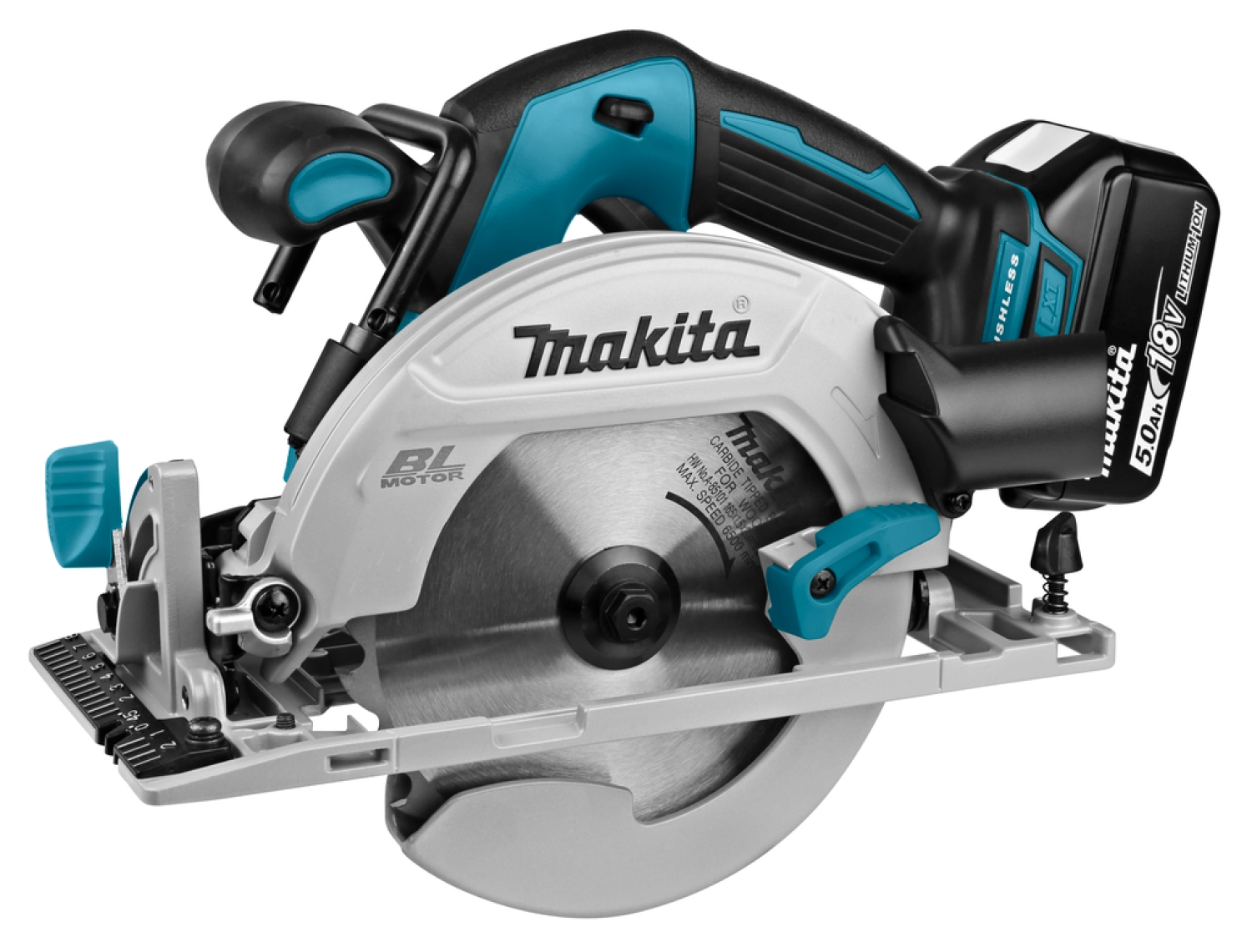 Scie circulaire sans-fil Makita DHS680RTJ - 18V Li-ion - 2 batteries 5,0 ah - MAKPAC - 165 mm - Brushless-image