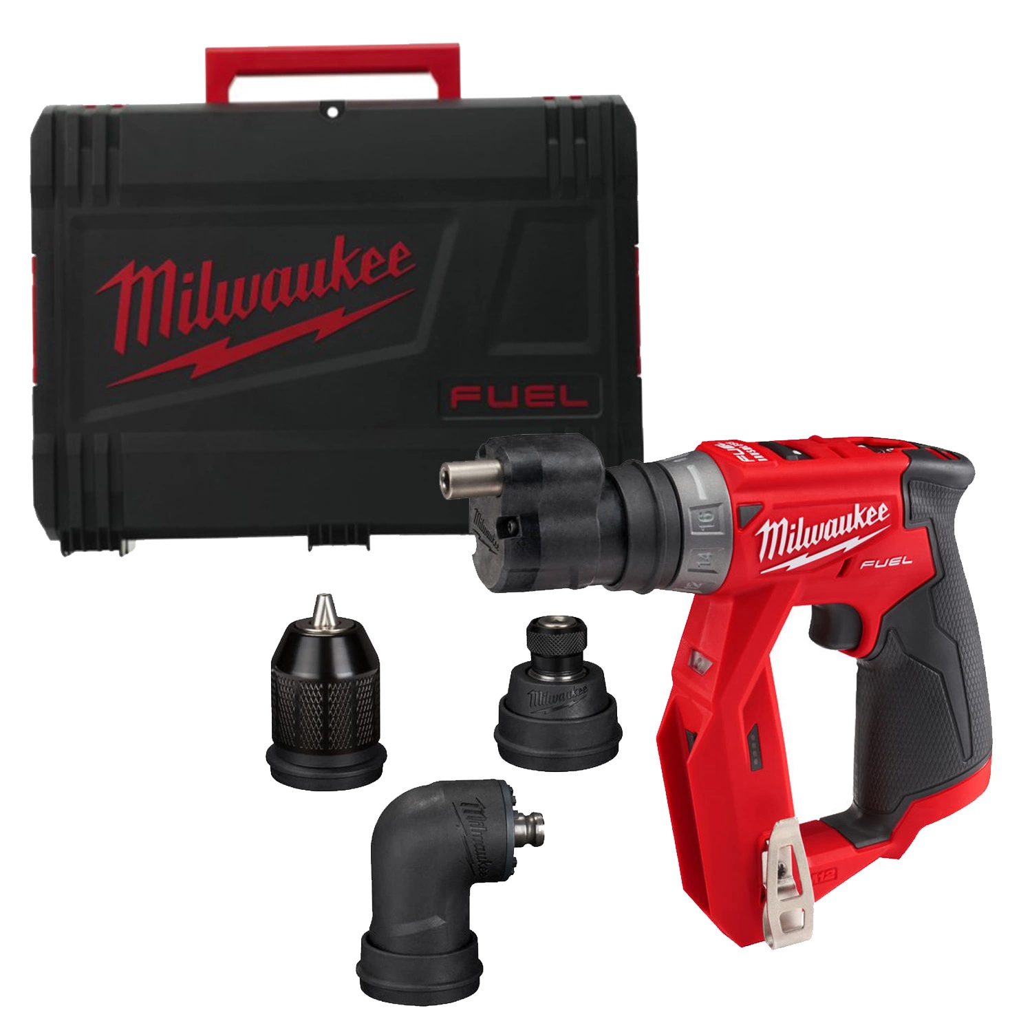 Milwaukee M12 FDDXKIT-0X Perceuse visseuse sans fil avec 4 mandrins amovibles - 12V Li-ion - 34 Nm - Machine seule-image