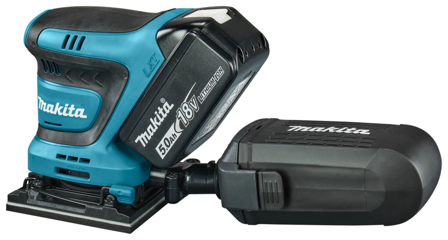 Makita DBO481RTJ LXT 18V Li-ion Accu vlakschuurmachine set (2x 5,0Ah) in Mbox - 114x140mm-image