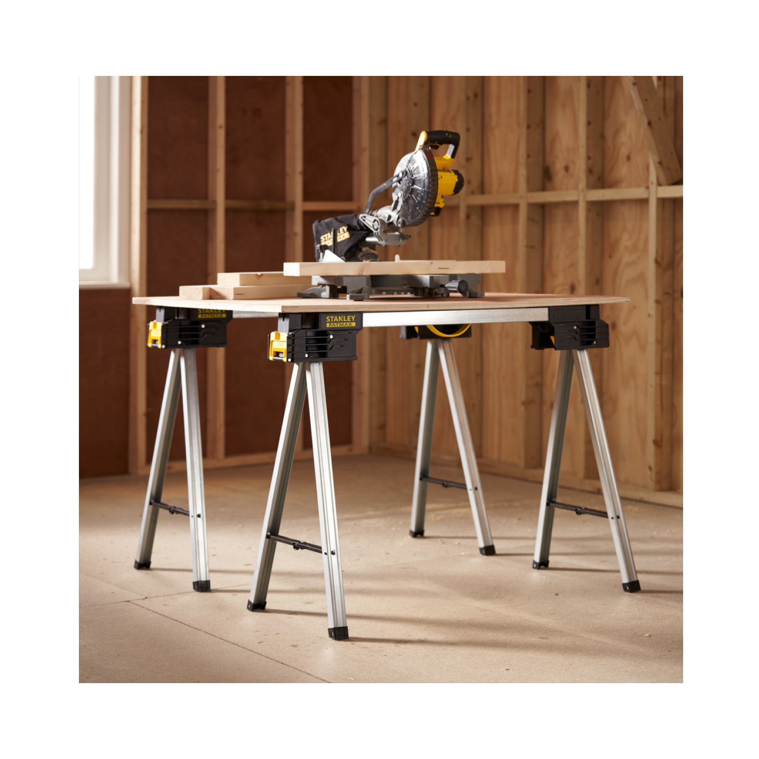 Stanley FMST1-75763 FatMax Tréteaux métalliques - capacité de charge 900 kg (lot de 2 pièces)-image