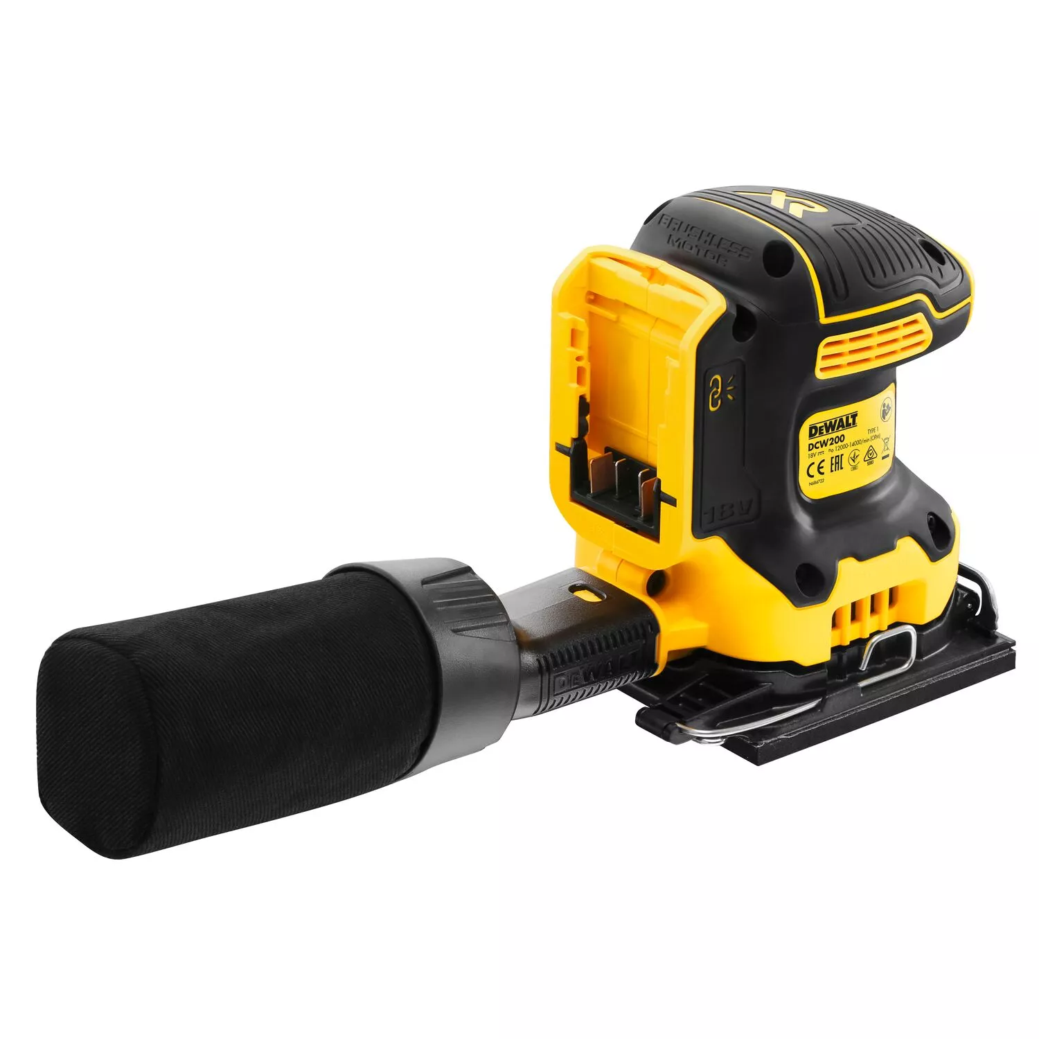 DeWALT DCW200N 18V Li-ion XR accu vlakschuurmachine body - 140 x 115mm - koolborstelloos-image
