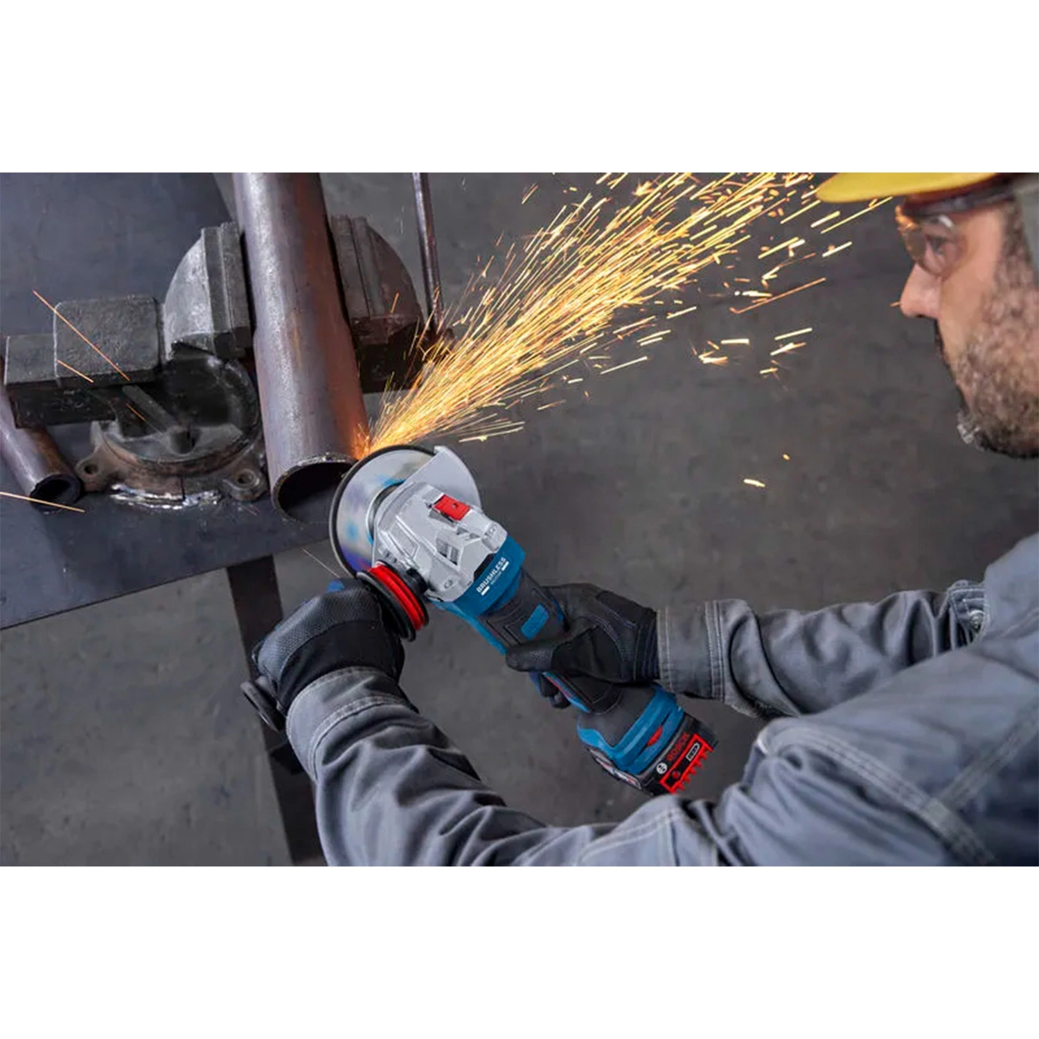 Bosch GWS18V-11PS Kit meuleuse d'angle sans fil (avec 2 batteries 5,0 Ah et chargeur) dans L-boxx - 125 mm-image