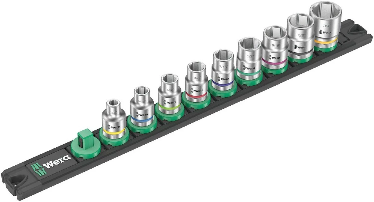 Wera 05005450001 9-delige Dop-magneetstrip B Imperial 1 Zyklop doppenset incl. houder - 3/8"-image