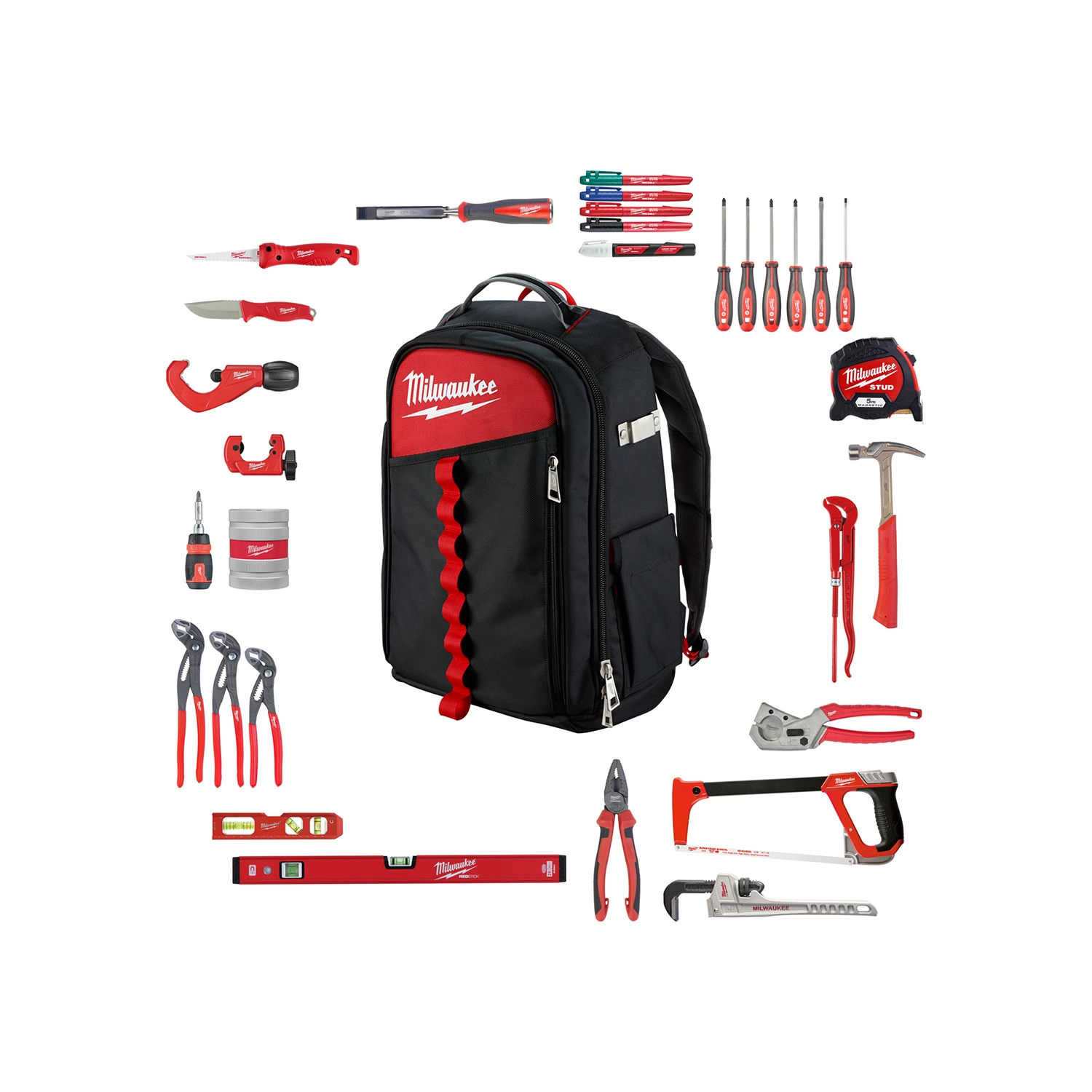 Milwaukee 4932501190 PACKOUT™ Gereedschapset in Low Profile rugzak - 38-delig - voor loodgieters-image
