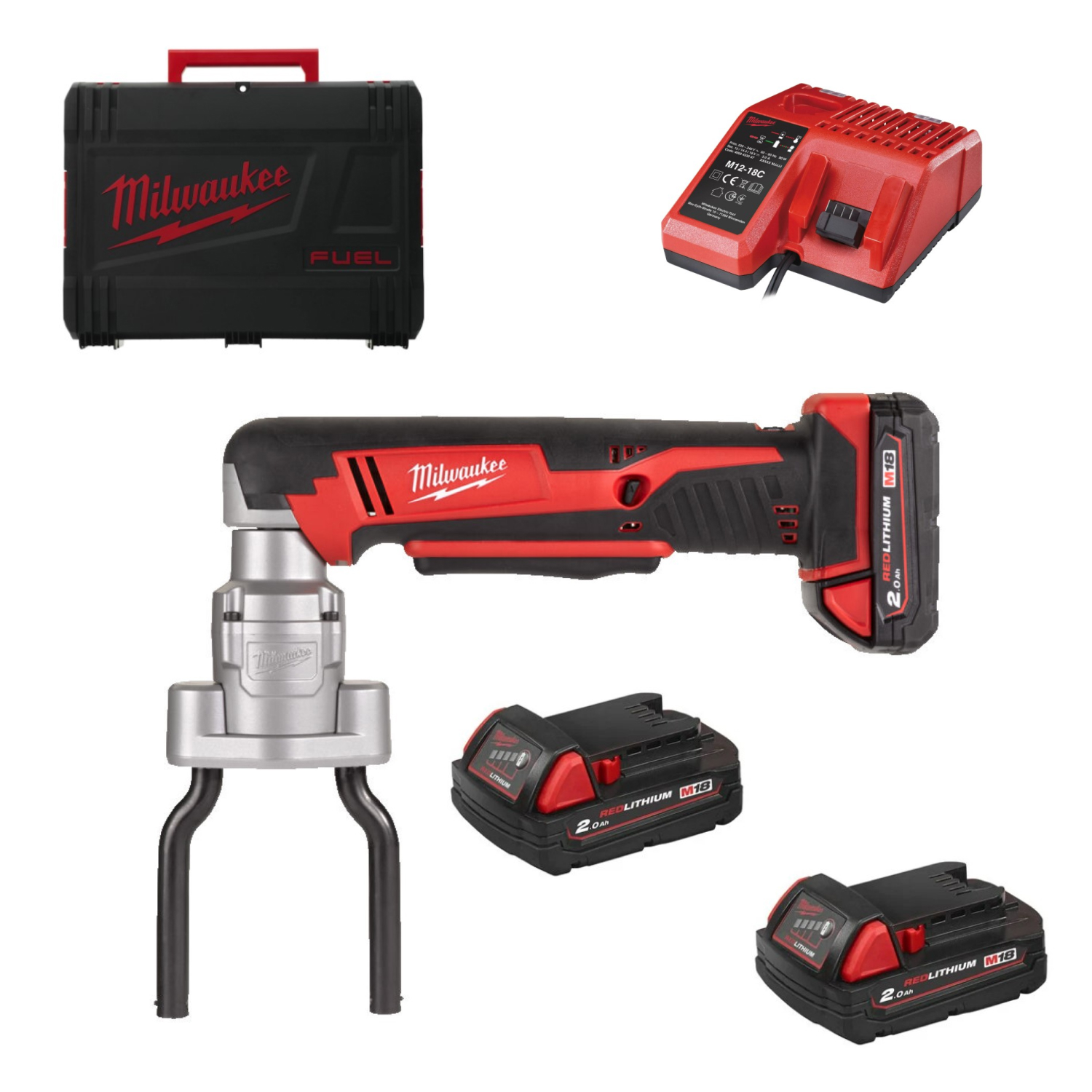 Milwaukee M18 BSBT-202X Kit de démolition sans fil 18 V Li-ion (2 batteries 2,0 Ah) dans un coffret HD-image