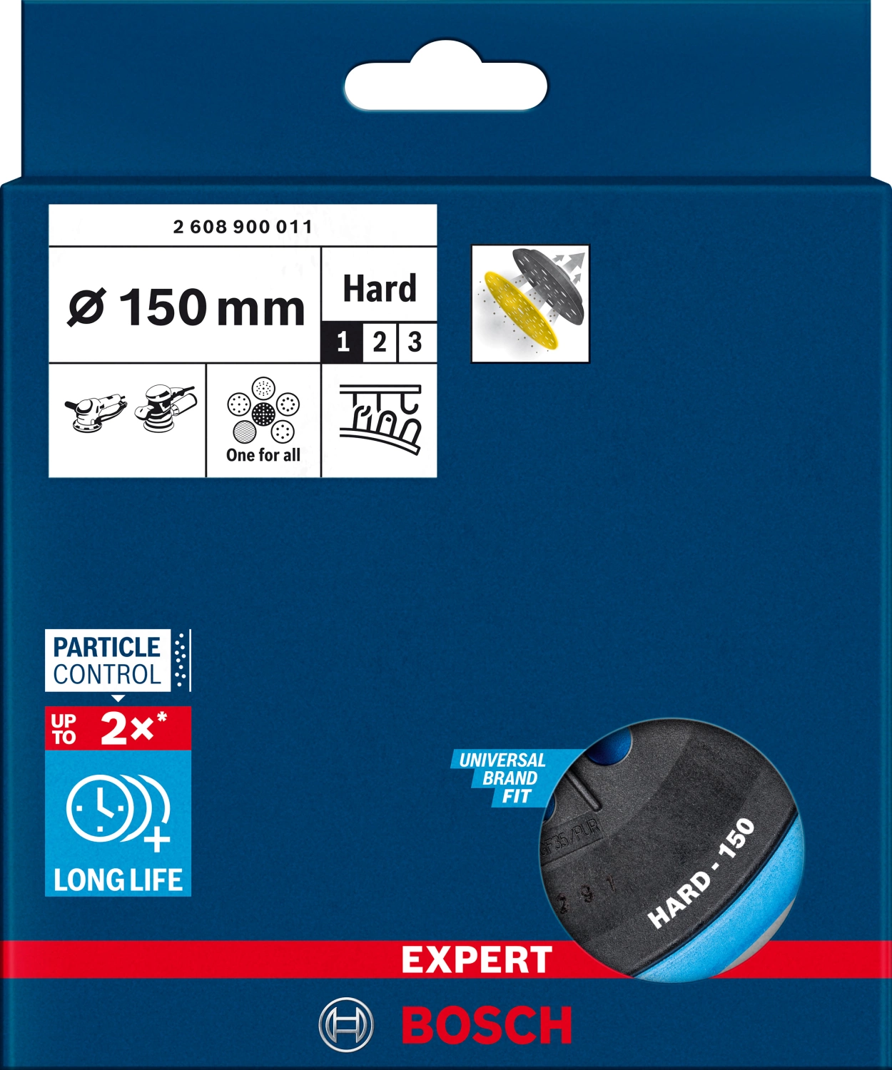 Bosch EXPERT 2608900011 - EXPERT Plateau de ponçage multi-trous dur, 150 mm, GEX-image