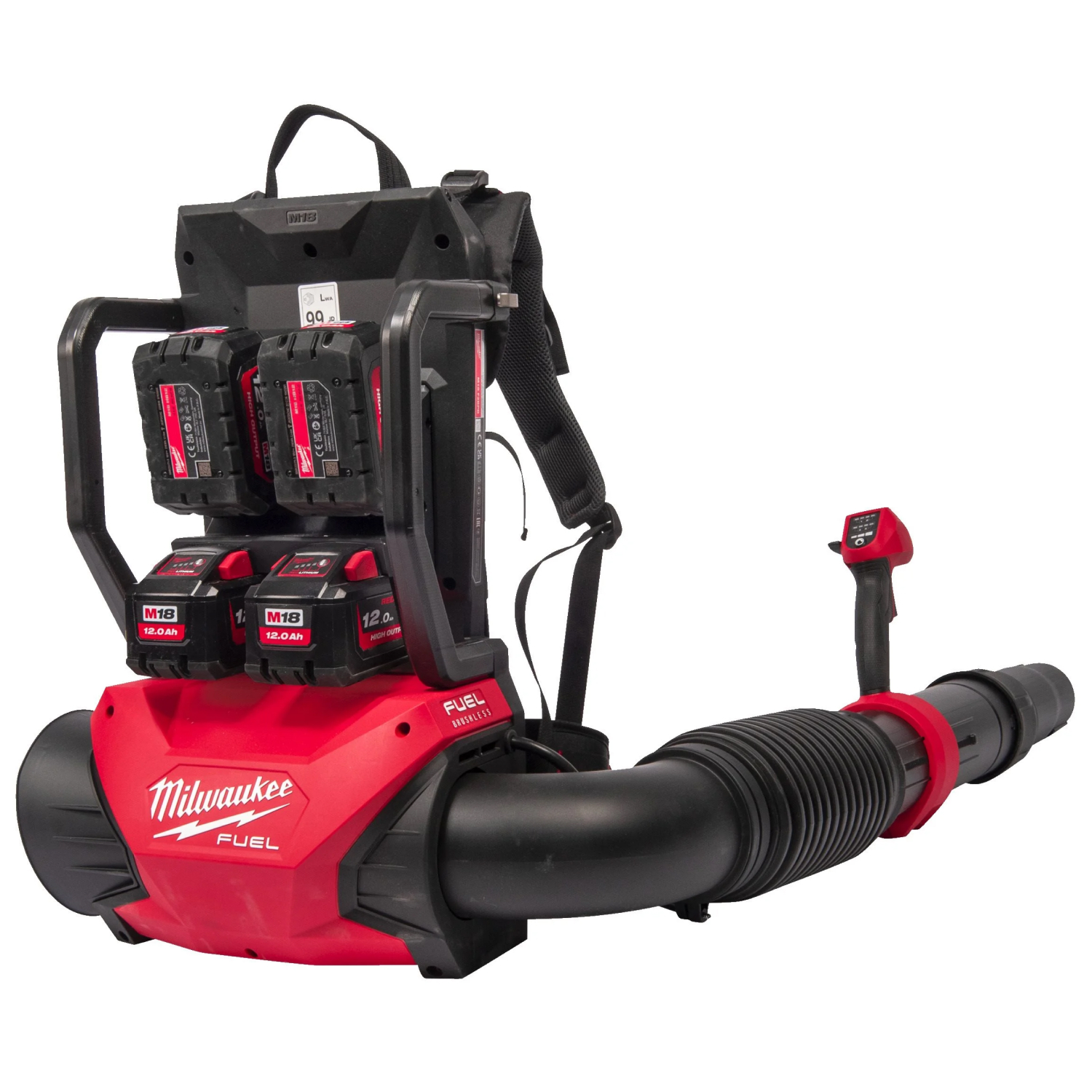 Milwaukee M18 F2BPB-124 FUEL 18V Li-Ion accu bladblazer set (4x 12.0Ah Forge accu) - 250km/h-image