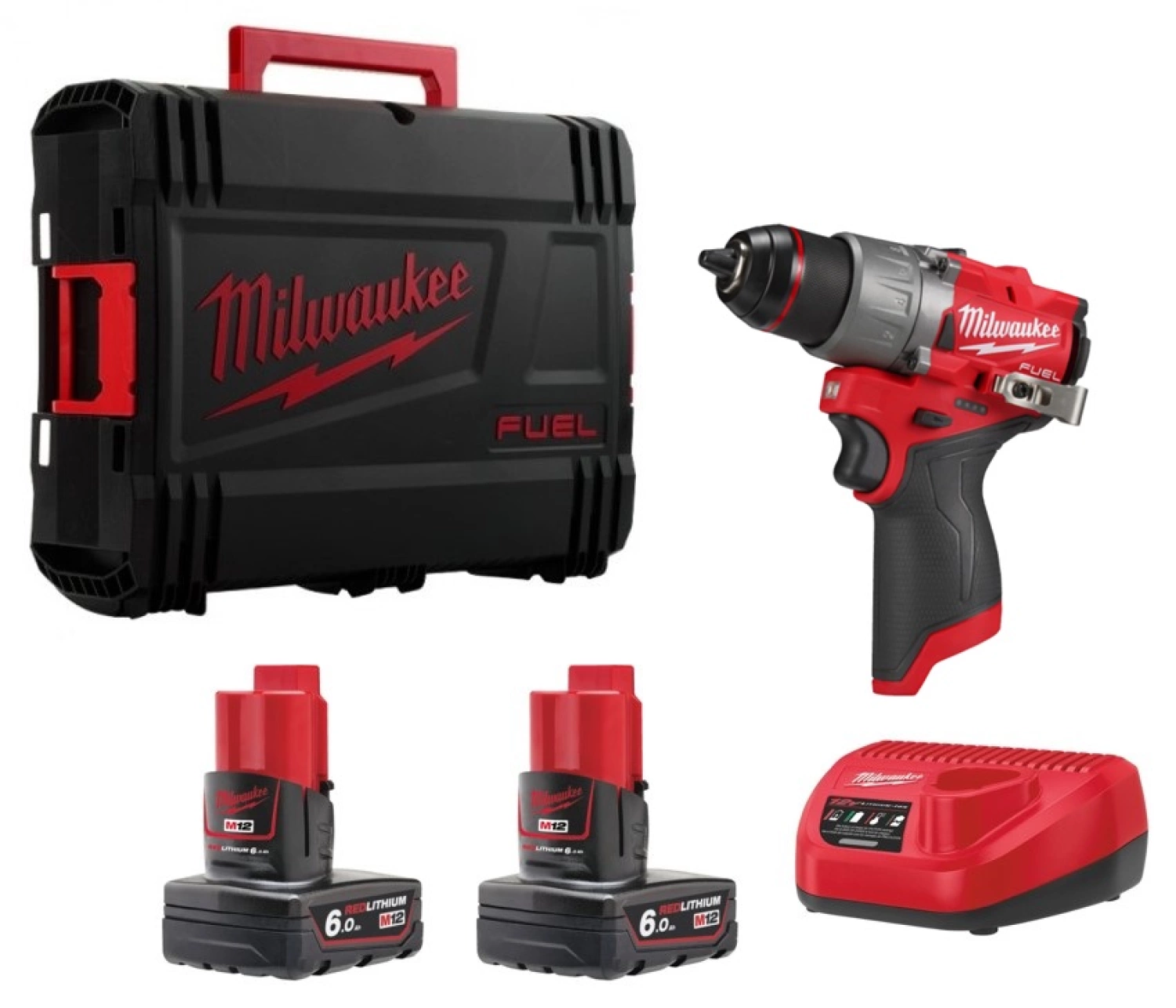 Milwaukee M12 FDD2-602X 12V Li-ion accu subcompacte boormachine set (2x 6.0Ah accu) in HD Box-image