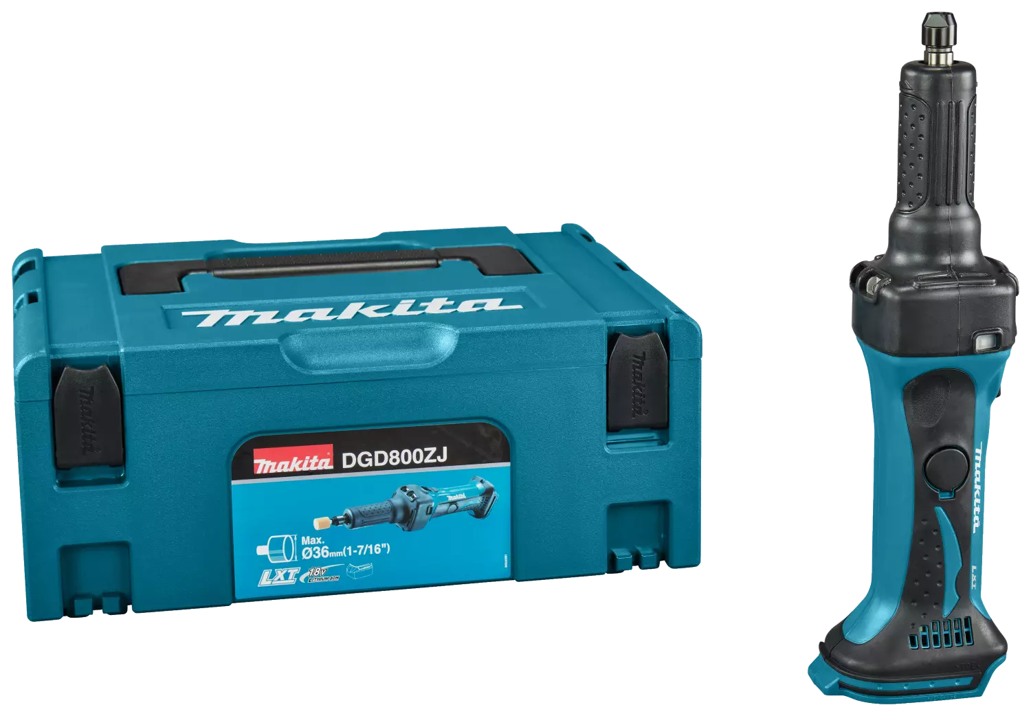 Makita DGD800ZJ Meuleuse droite sans-fil - 18V Li-ion - MAKPAC - Machine seule-image