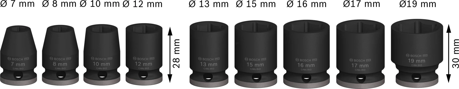 Bosch 2608003036 9 pièces douilles à chocs Pro en coffret - 3/8"-image