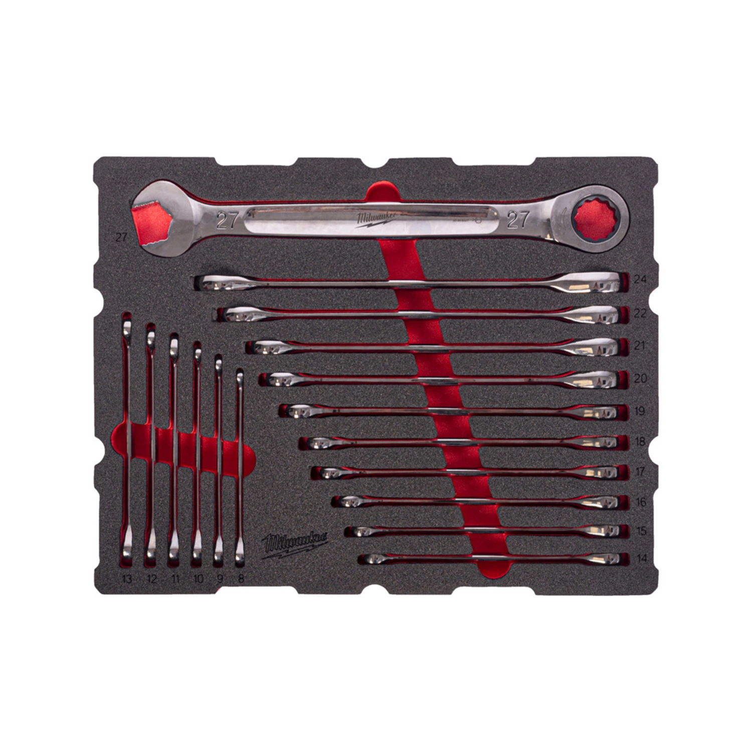 Milwaukee 4932501872 Jeu de 19 clés à douille et à anneau MAX BITE™ - dans un insert en mousse PACKOUT™ - 6-27 mm-image