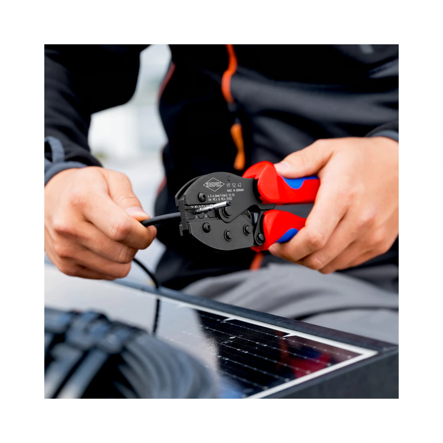 Knipex 97 52 42 6 Krimptang PreciForce voor MC4 / MC4 EVO 2 connectoren - 220mm - 6 mm²
