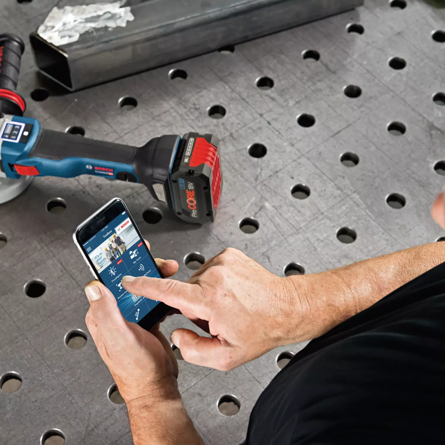 Bosch GWX 18V-10 SC 18V Li-Ion accu X-LOCK haakse slijper body - 125mm - koolborstelloos-image