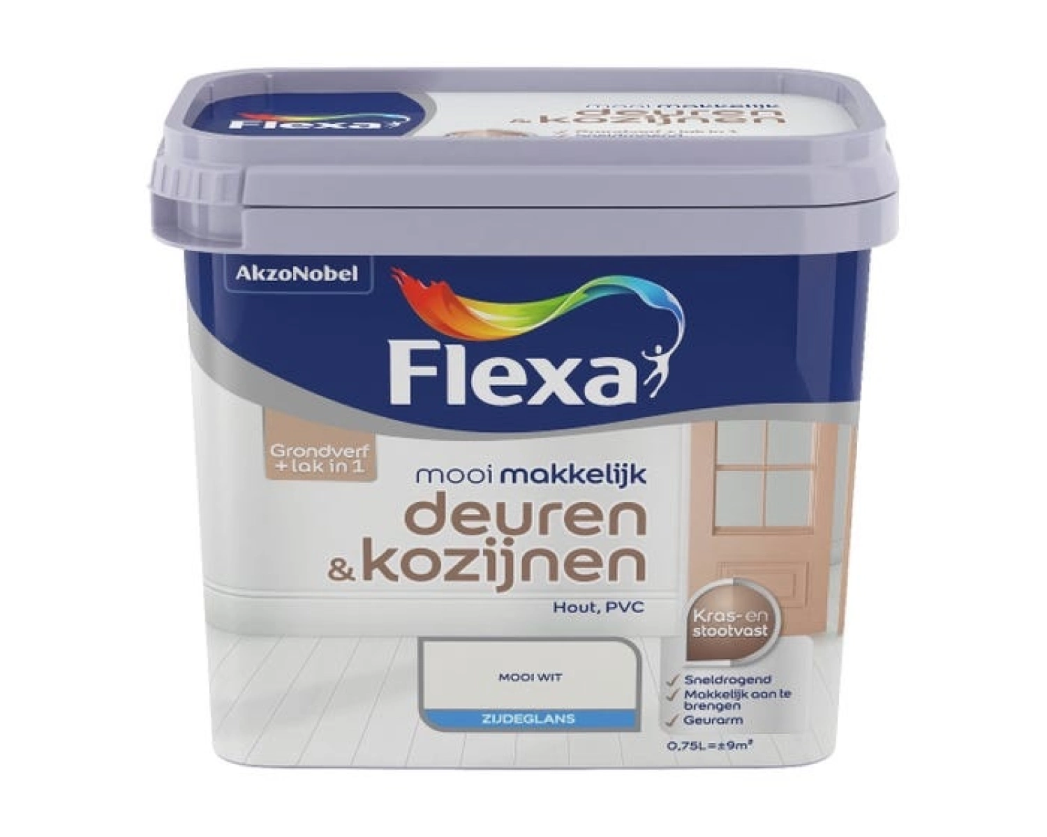 Flexa Mooi Makkelijk Deuren & Kozijnen Zijdeglans - wit - 0,75L-image