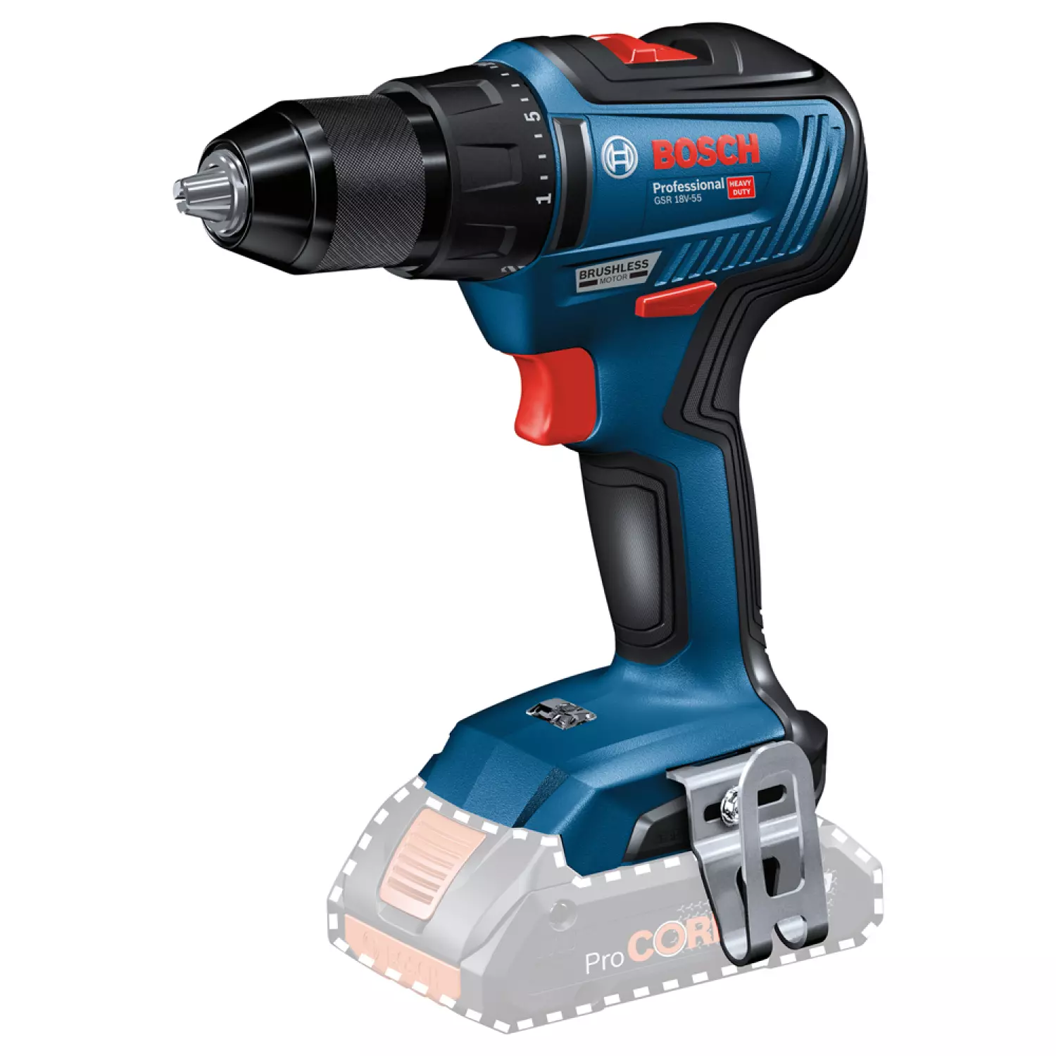 BOSCH GSR 18V ​​-55 Visseuse sans fil - 18V Li-ion - 55 Nm - brushless - Machine seule-image