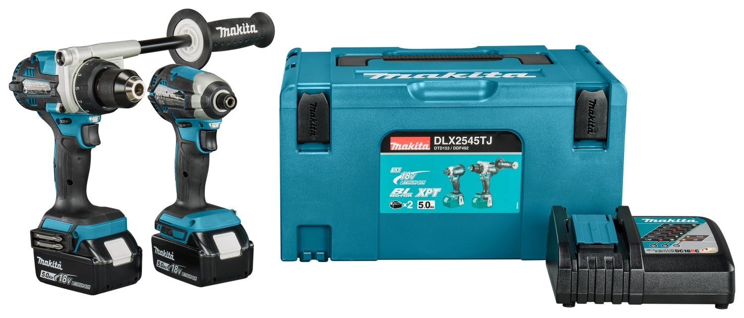 Makita DLX2545TJ 18V Li-ion accu boor-/schroefmachine (DDF492) & slagschroevendraaier (DTD153) combiset (2x 5.0Ah accu) in Mbox-image