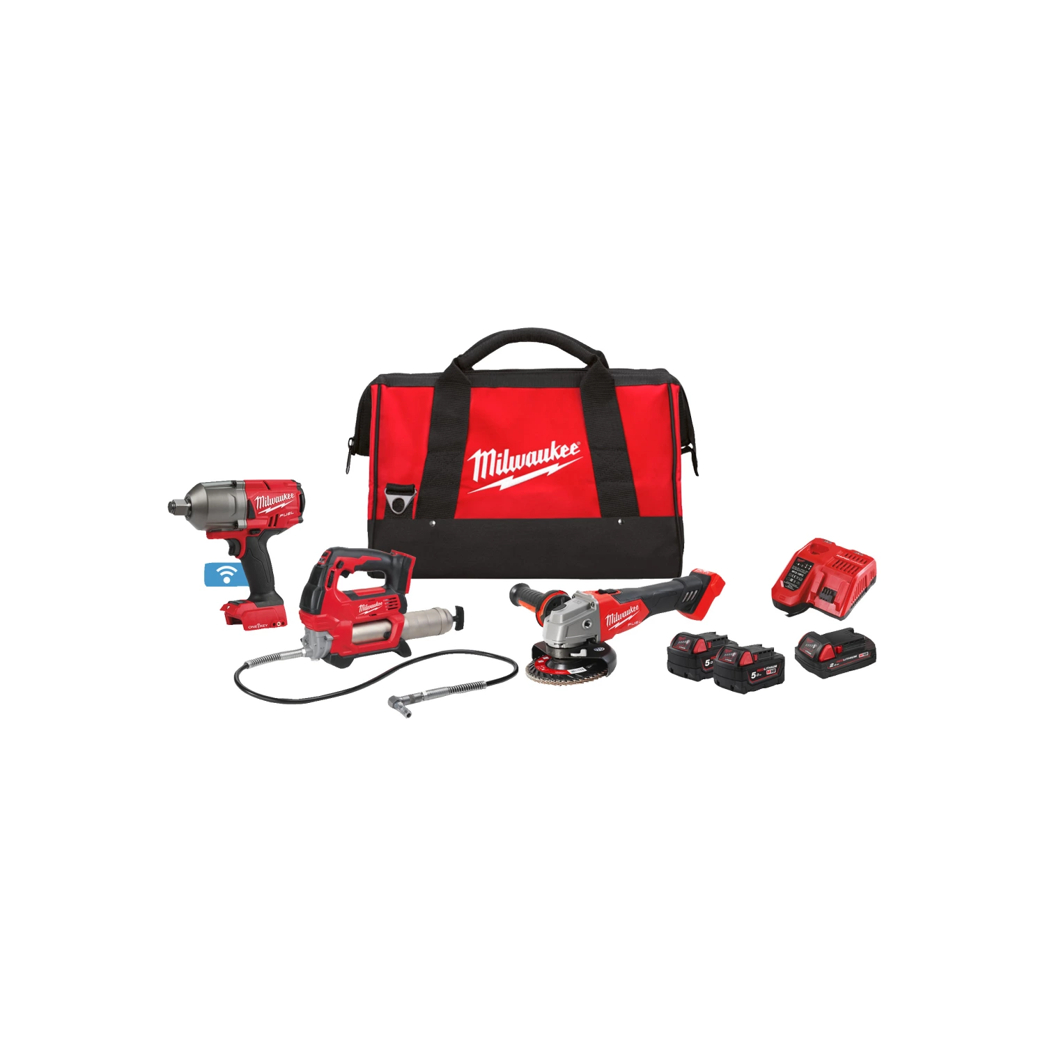Milwaukee M18 FPP3AK-522 18V Li-ion accu 3-Delige combiset (2x 5.0Ah + 1x 2.0Ah accu) in tas-image