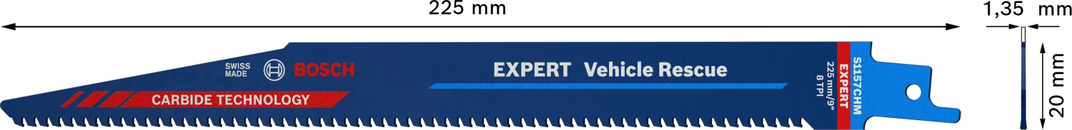 Bosch EXPERT S1157CHM Lame de scie sabre pour sauvetage de véhicules - 175 mm - acier (10 pièces)-image
