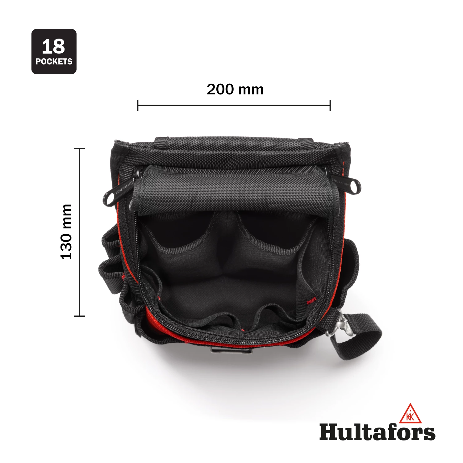 Hultafors 592040 Sac à outils utilitaire à fermeture éclair - 18 poches/supports à outils-image