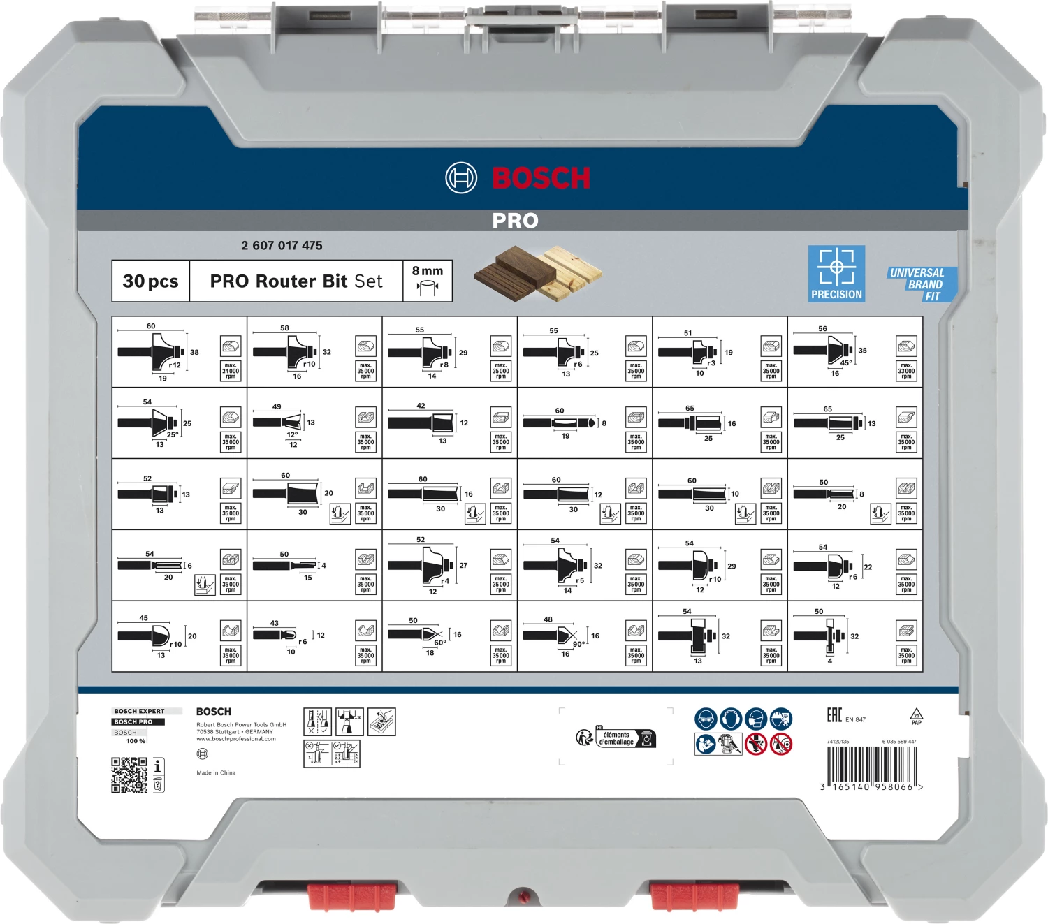 Bosch 2607017475 30-delige Frezenset in cassette - 8mm-image