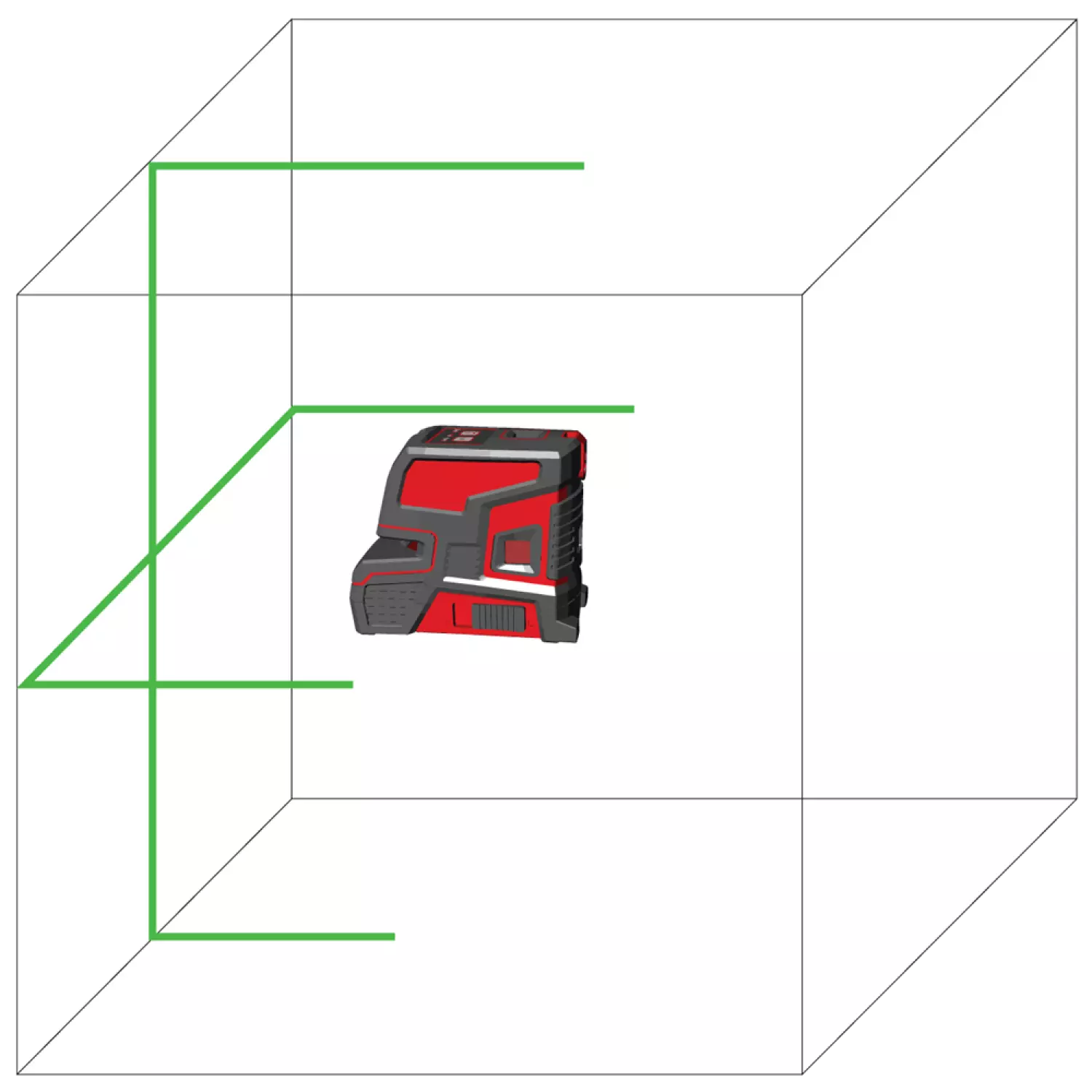 Levelfix CL202G Kruislijnlaser Set incl. statief in tas - groen - 30m - 2 lijnen - IP53-image