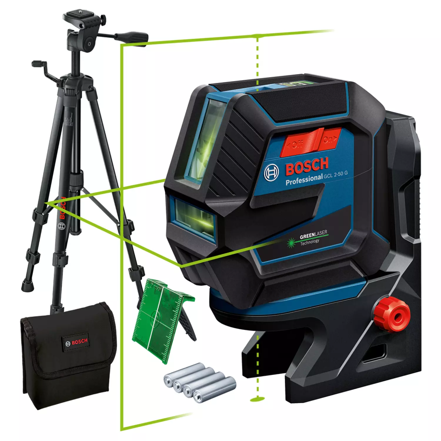 Bosch GLL 2-50 g Cross Laser + support + trépied dans le boîtier de stockage - 15 m-image