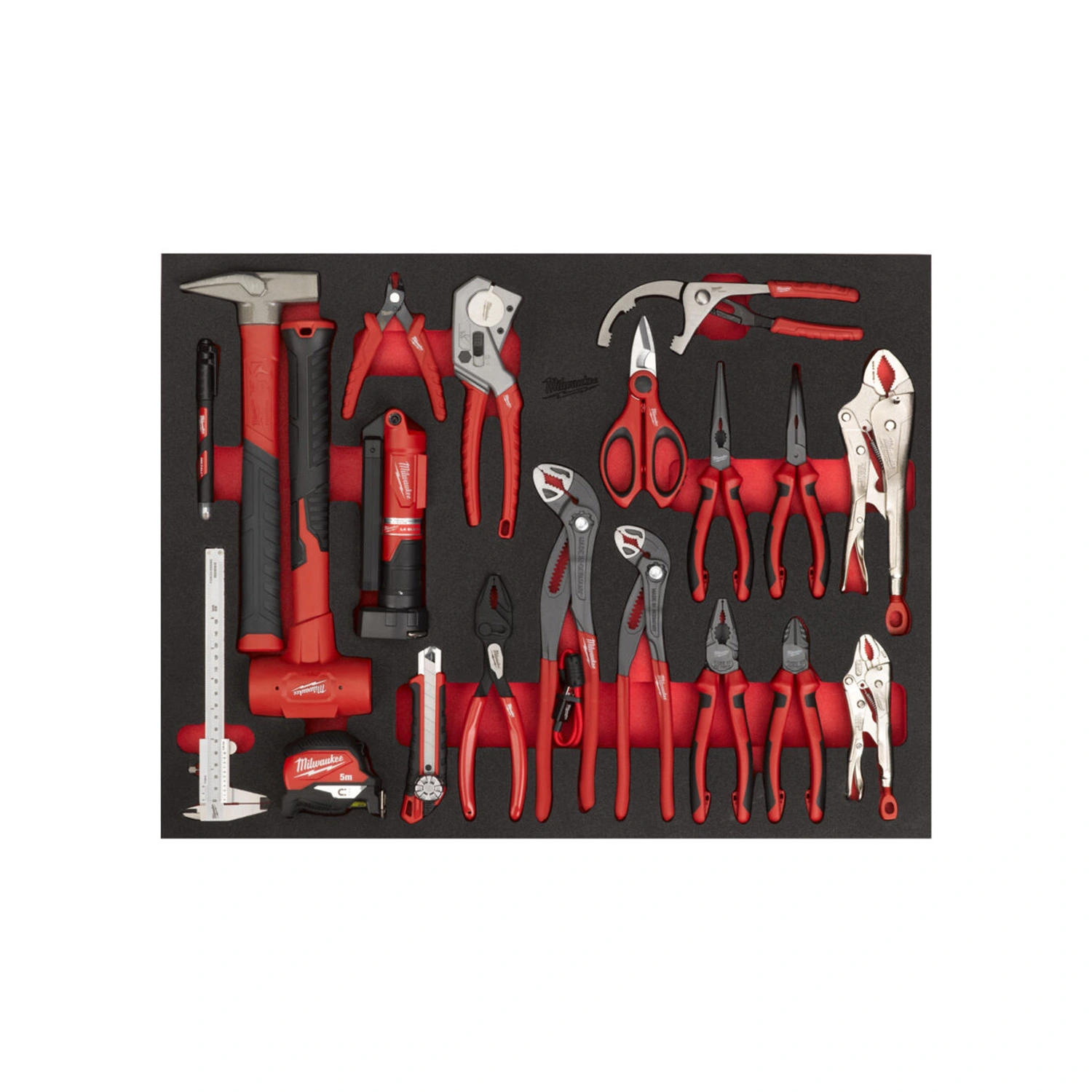 Milwaukee 4932502087 Gereedschapset in foam inlay tangen- en hamerset - 20-delig
