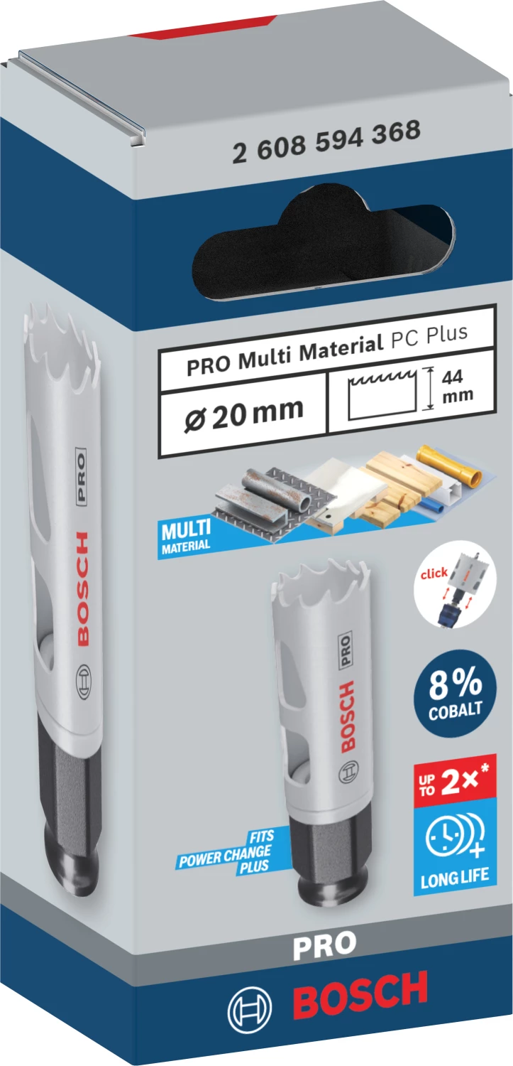 Bosch 2608594368 PRO Scie cloche multi-matériaux avec Power Change plus - 20 mm-image