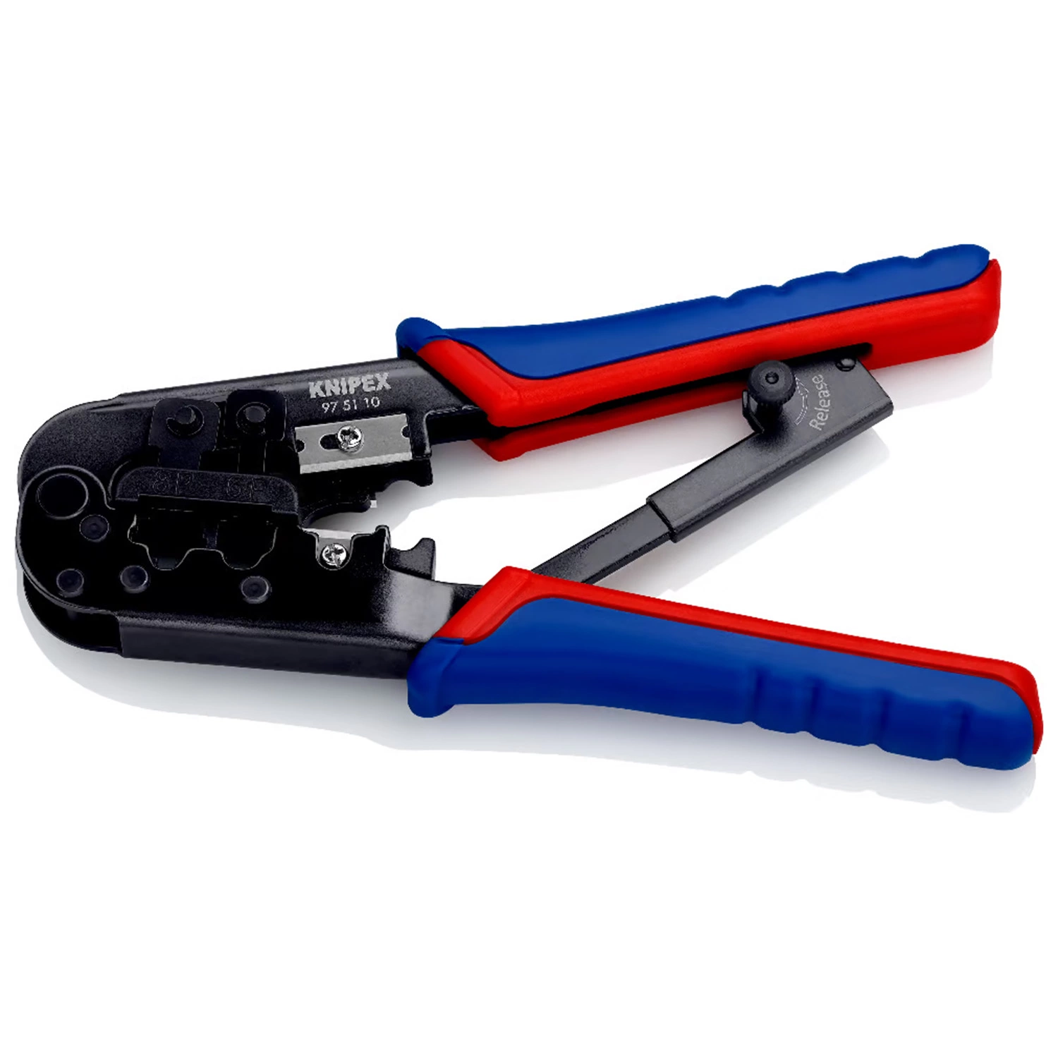 Knipex 975110 - Krimptang RJ11/12 (6pin 9.65mm) - RJ45 (8pin 11.68mm)-image