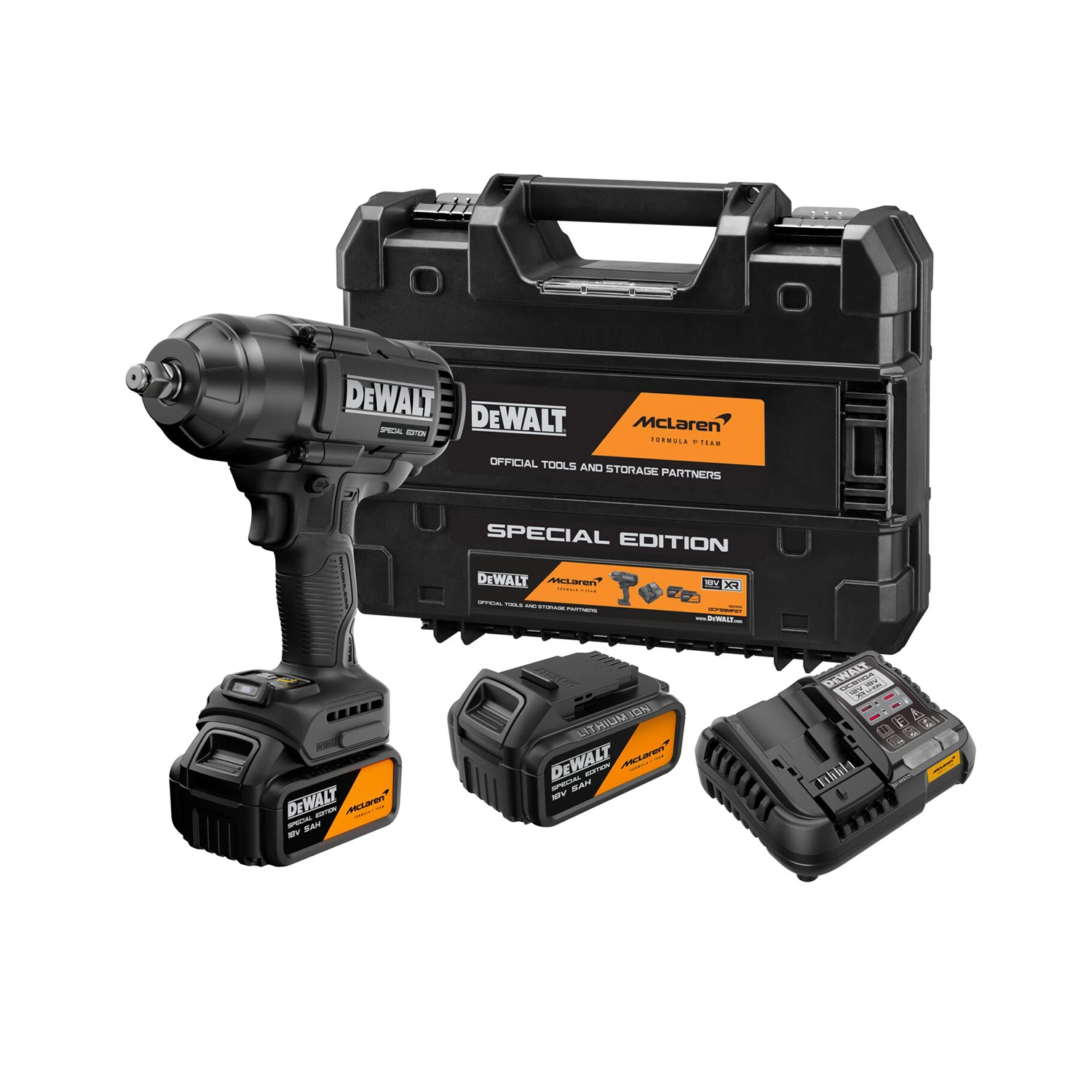 DeWALT X MCLAREN DCF99MP2T-QW Kit de clé à chocs sans fil 18 V XR 1/2'' (2 batteries 5,0 Ah + chargeur)-image